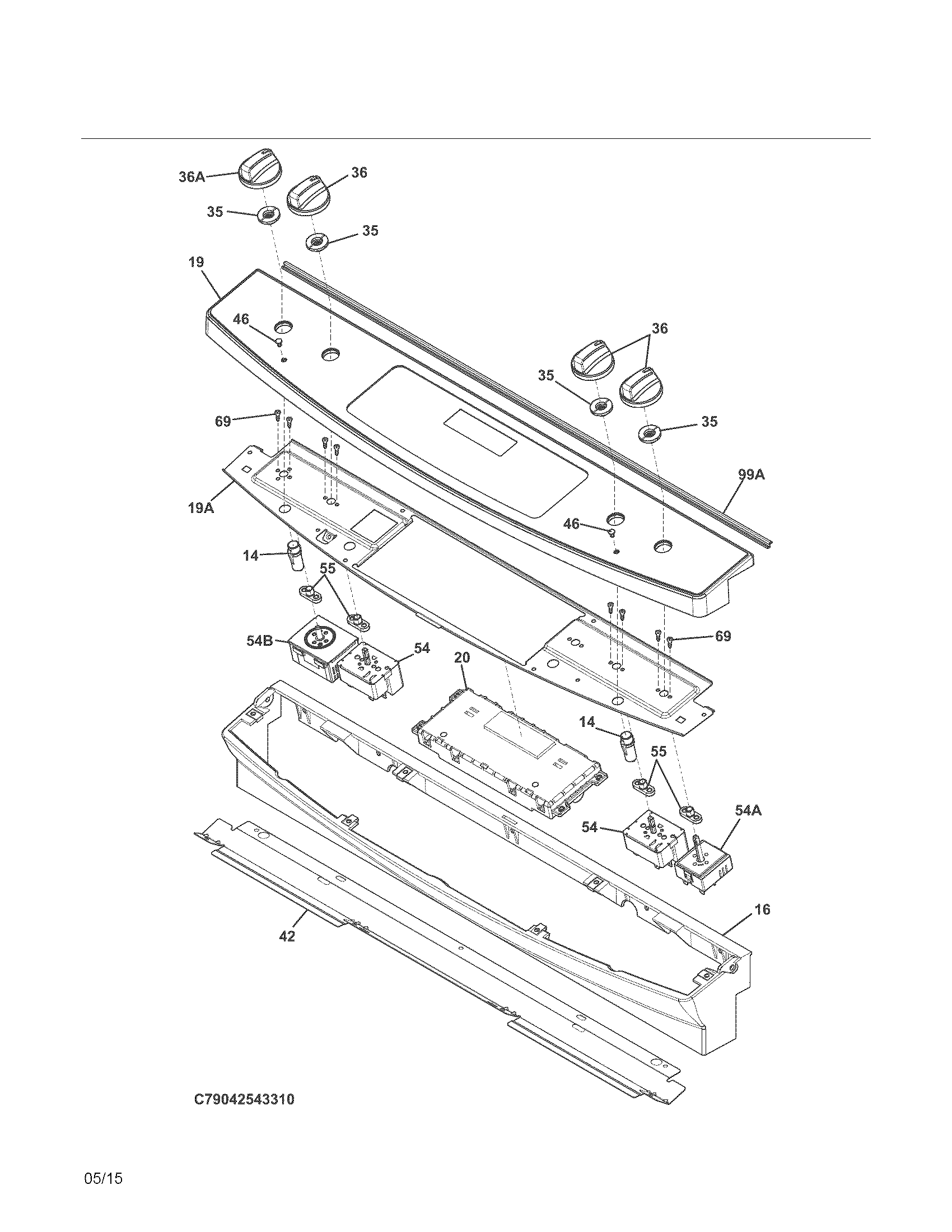 Kenmore 79042543313 backguard diagram