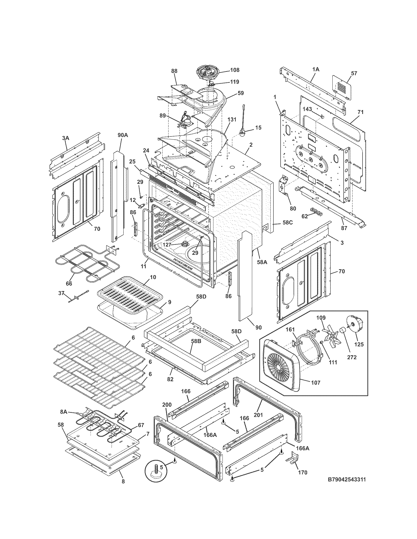 Kenmore 79042543313 body diagram