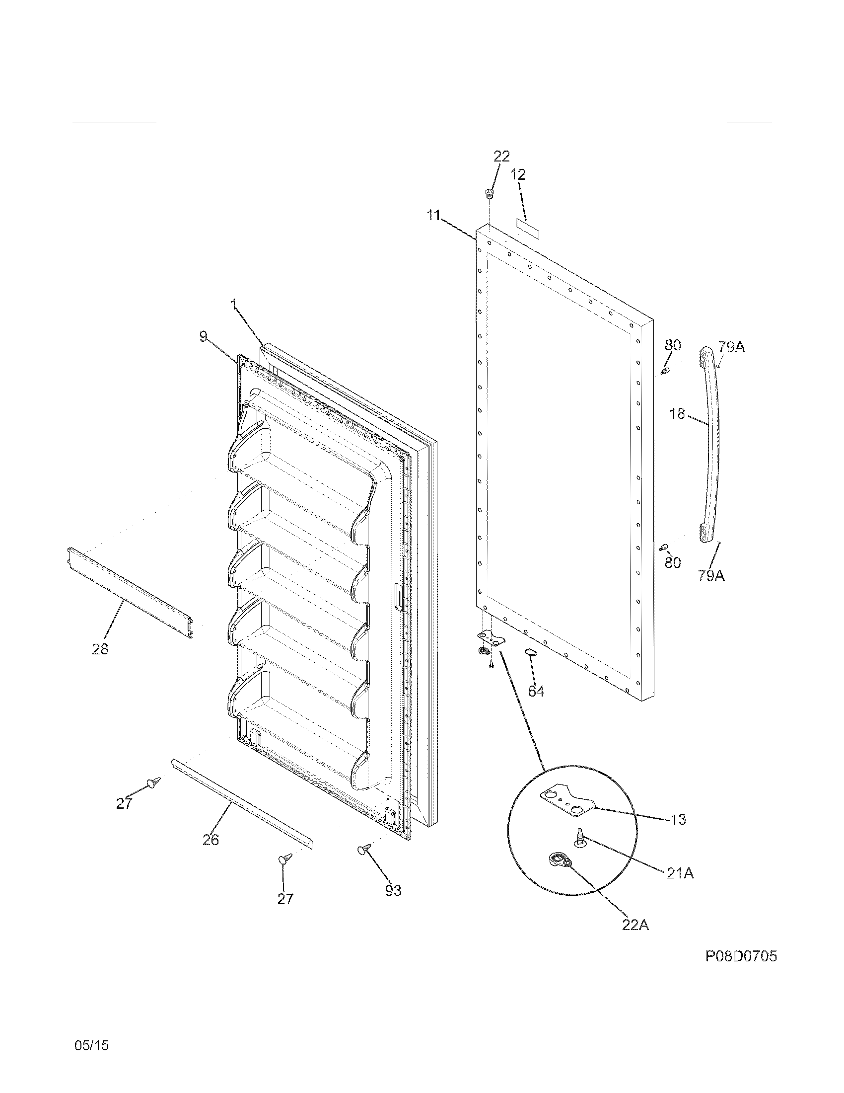 Kenmore 25321742510 door diagram