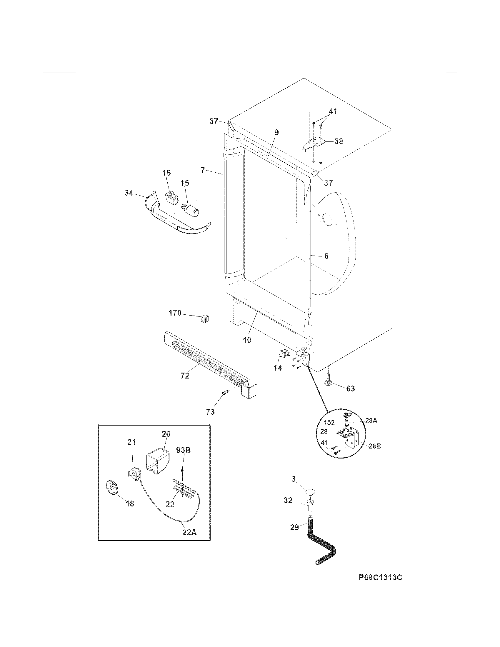 Kenmore 25321742510 cabinet diagram