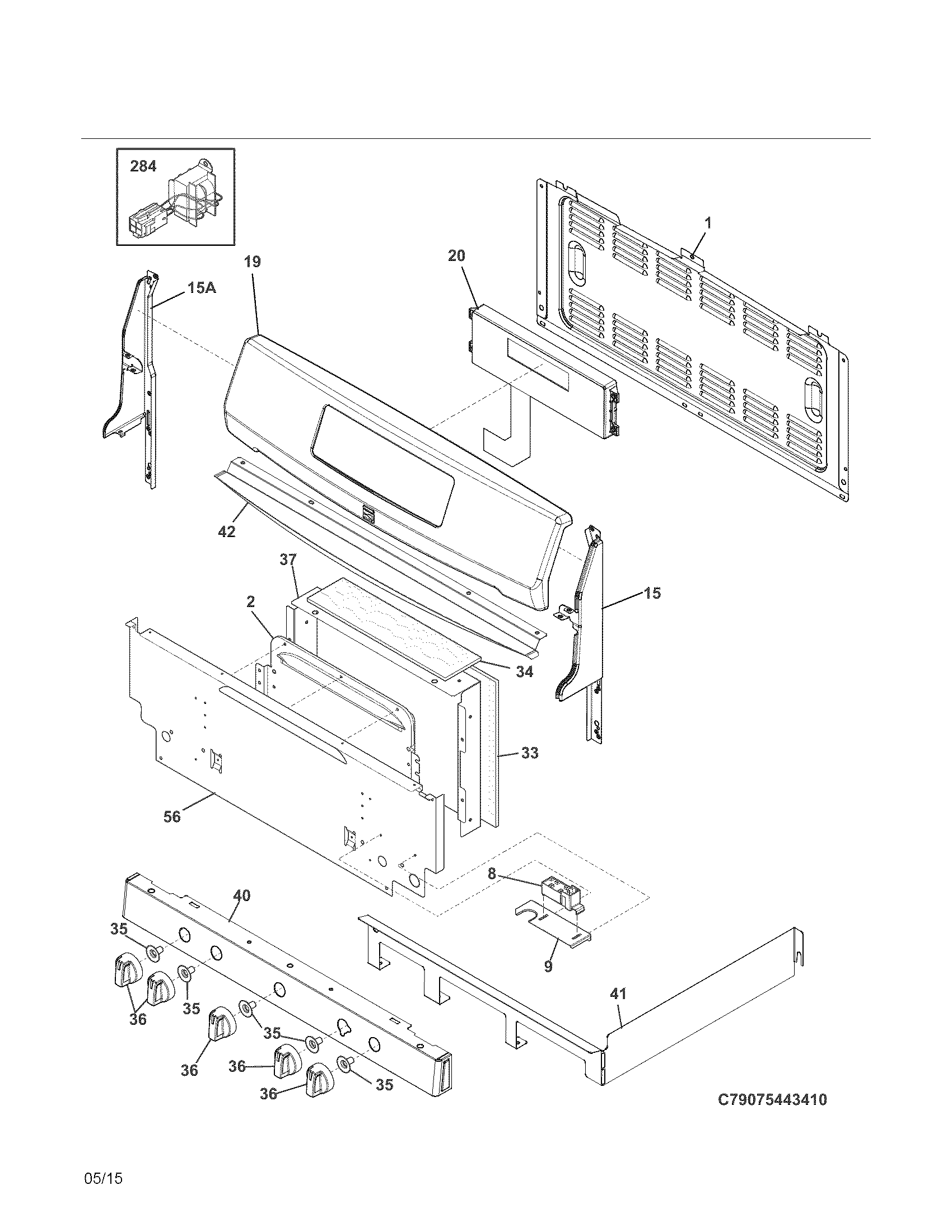 Kenmore Elite 79075443410 backguard diagram