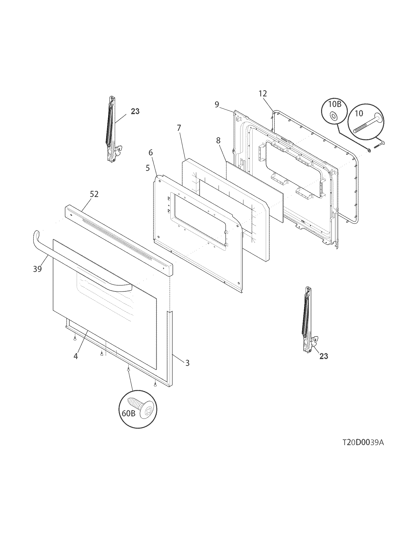 Crosley CRG3150PWB door diagram