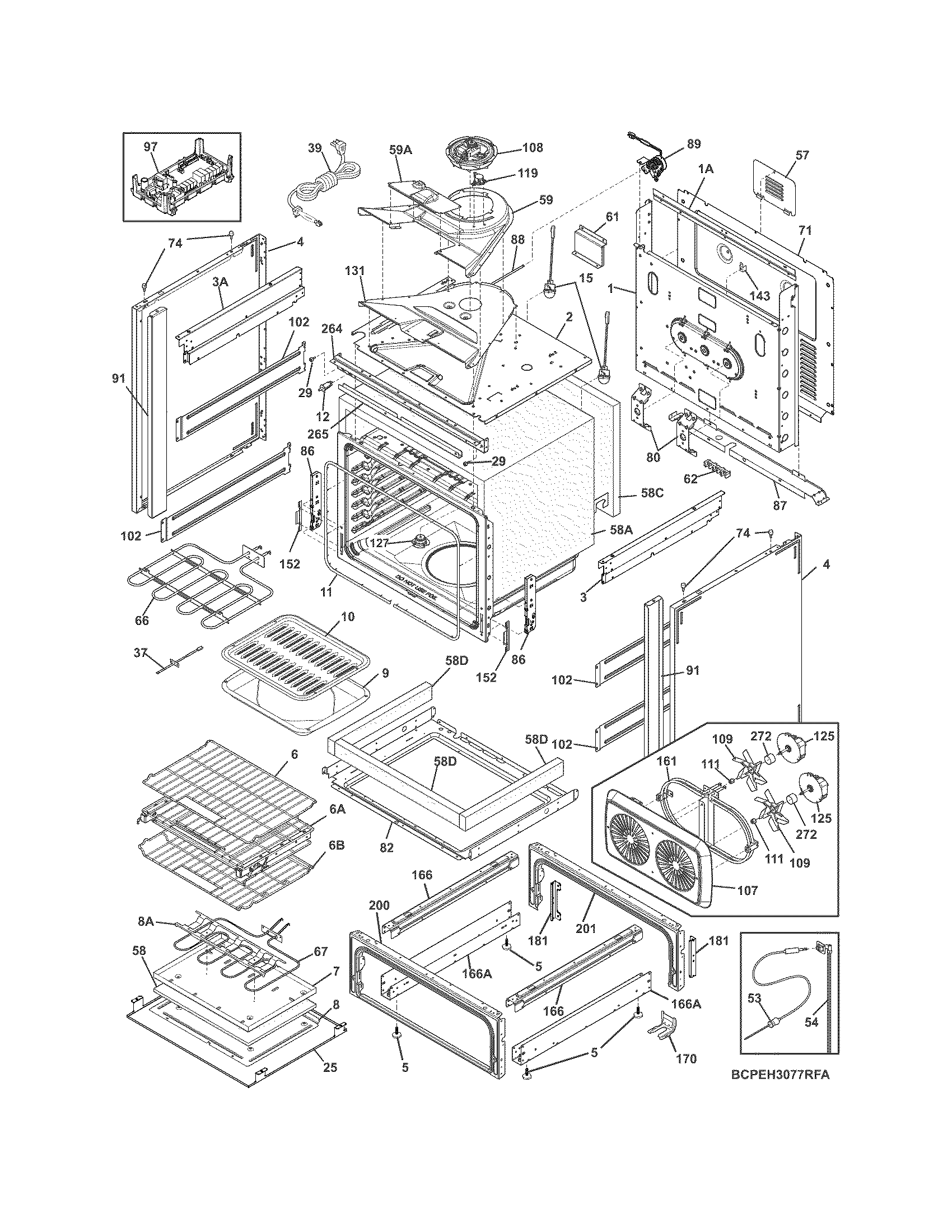 Frigidaire CPEH3077RFA body diagram