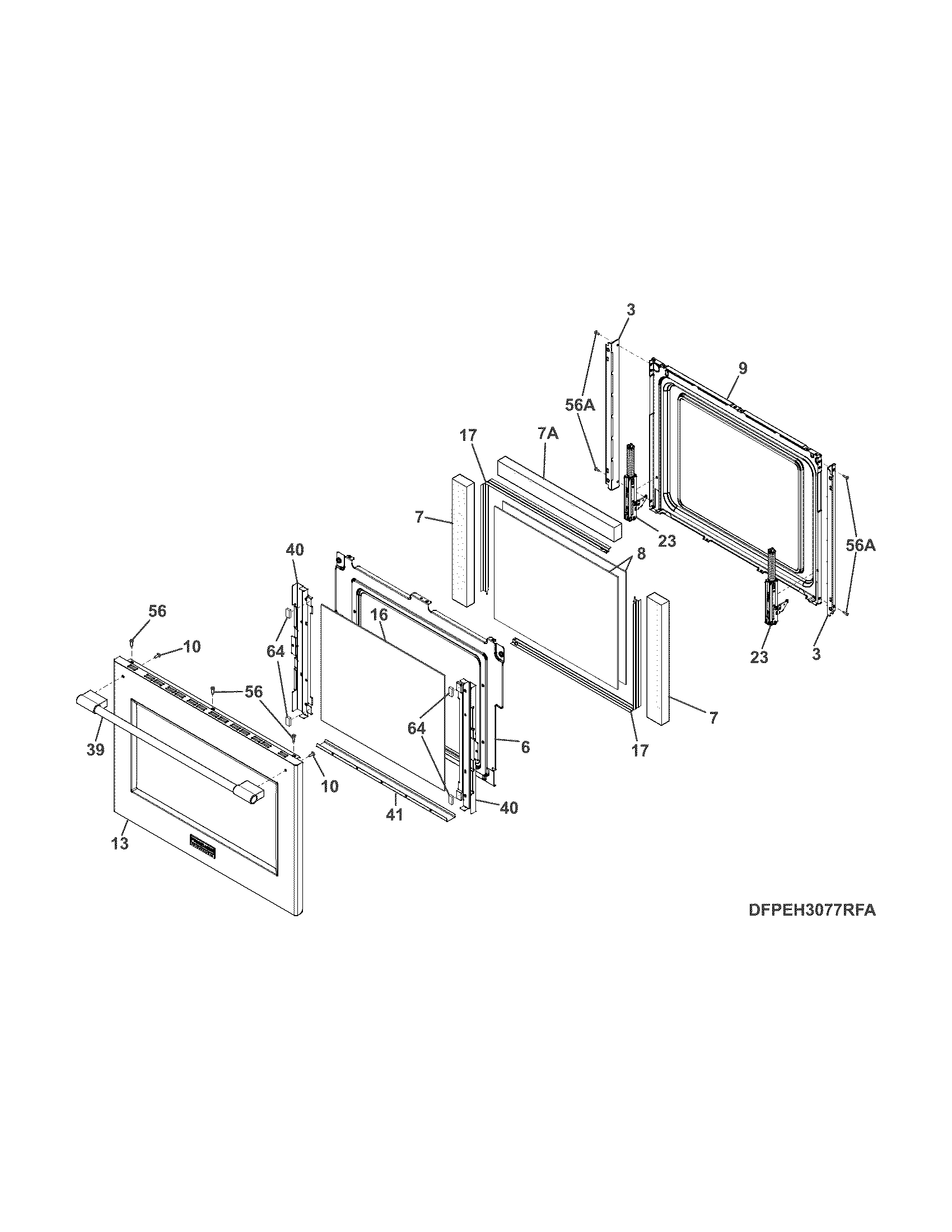 Frigidaire CPEH3077RFA door diagram