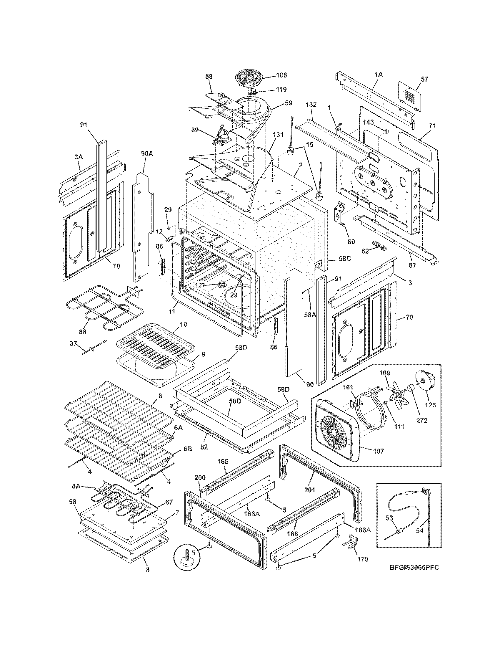 Frigidaire FGIS3065PFC body diagram