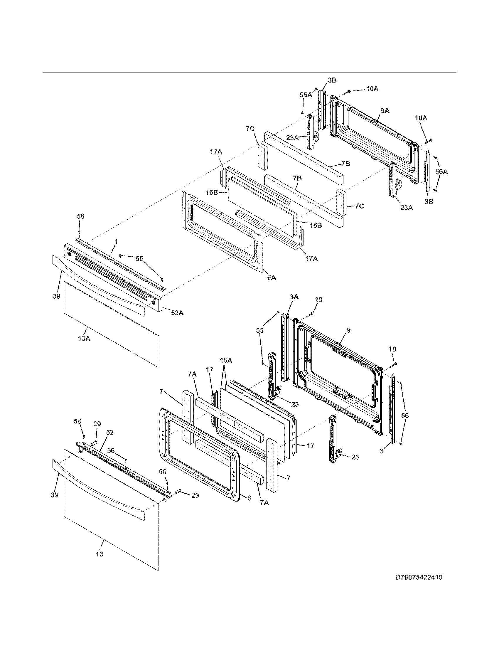 Kenmore Elite 79075429410 doors diagram