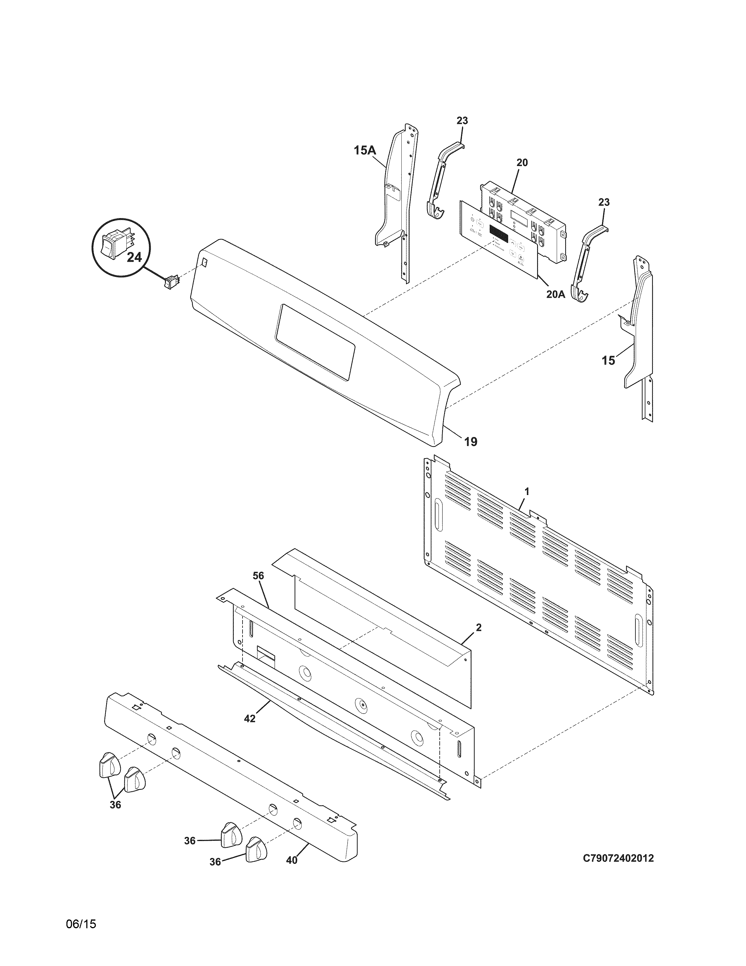 Kenmore 79072402010 backguard diagram