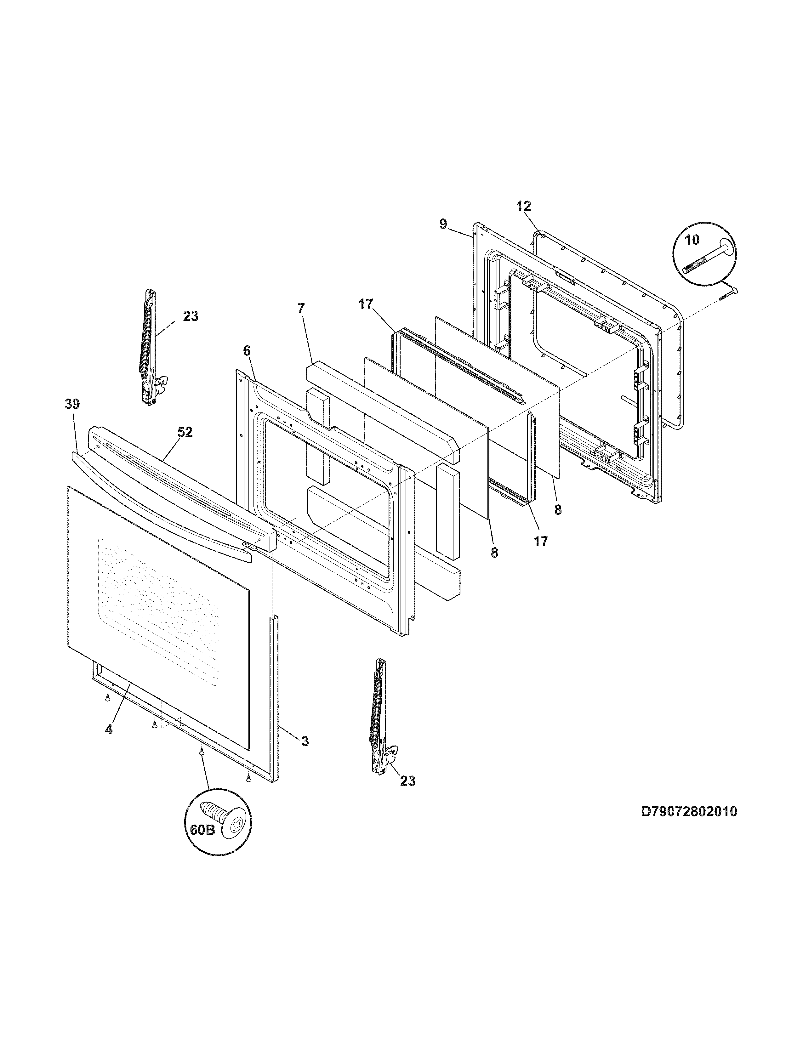 Kenmore 79072402010 door diagram