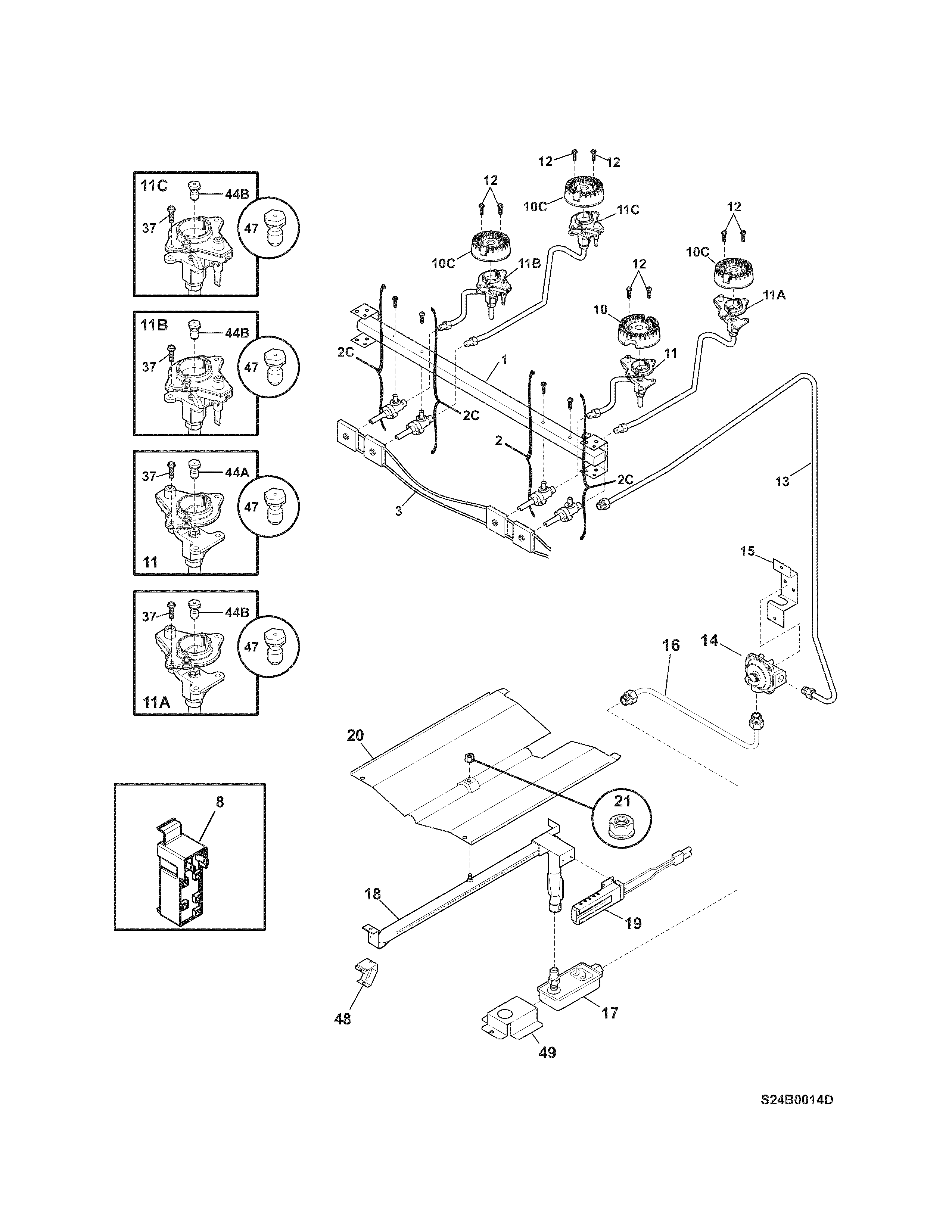 Kenmore 79070502010 burner diagram