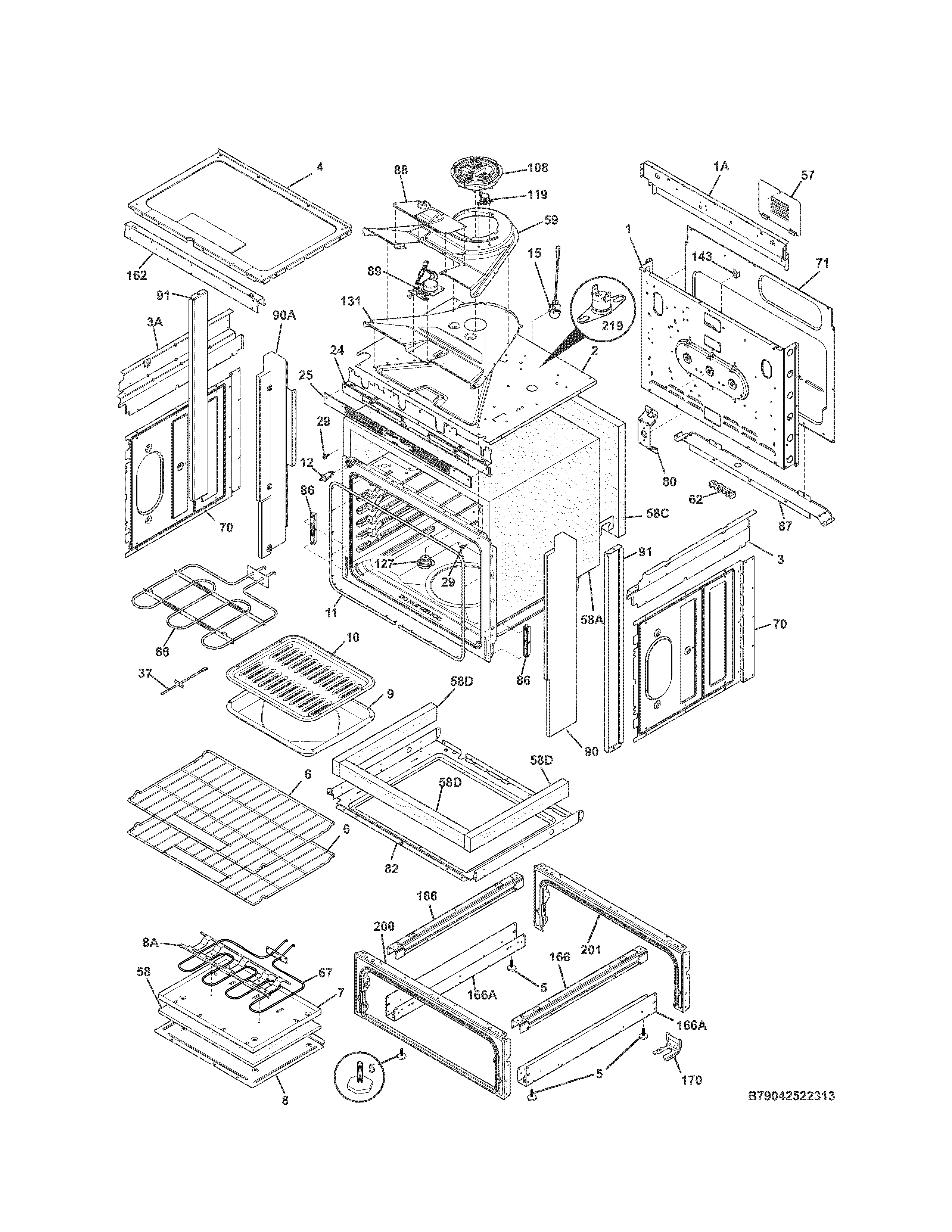Kenmore 79042522313 body diagram
