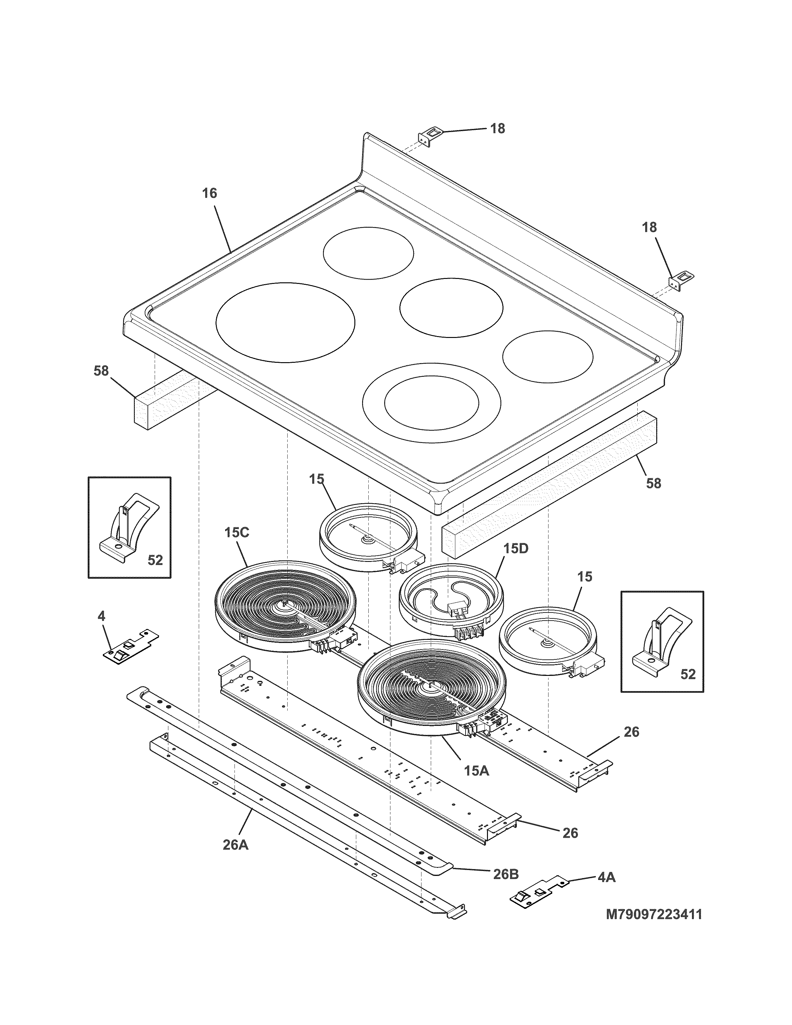 Kenmore 79097223411 main top diagram