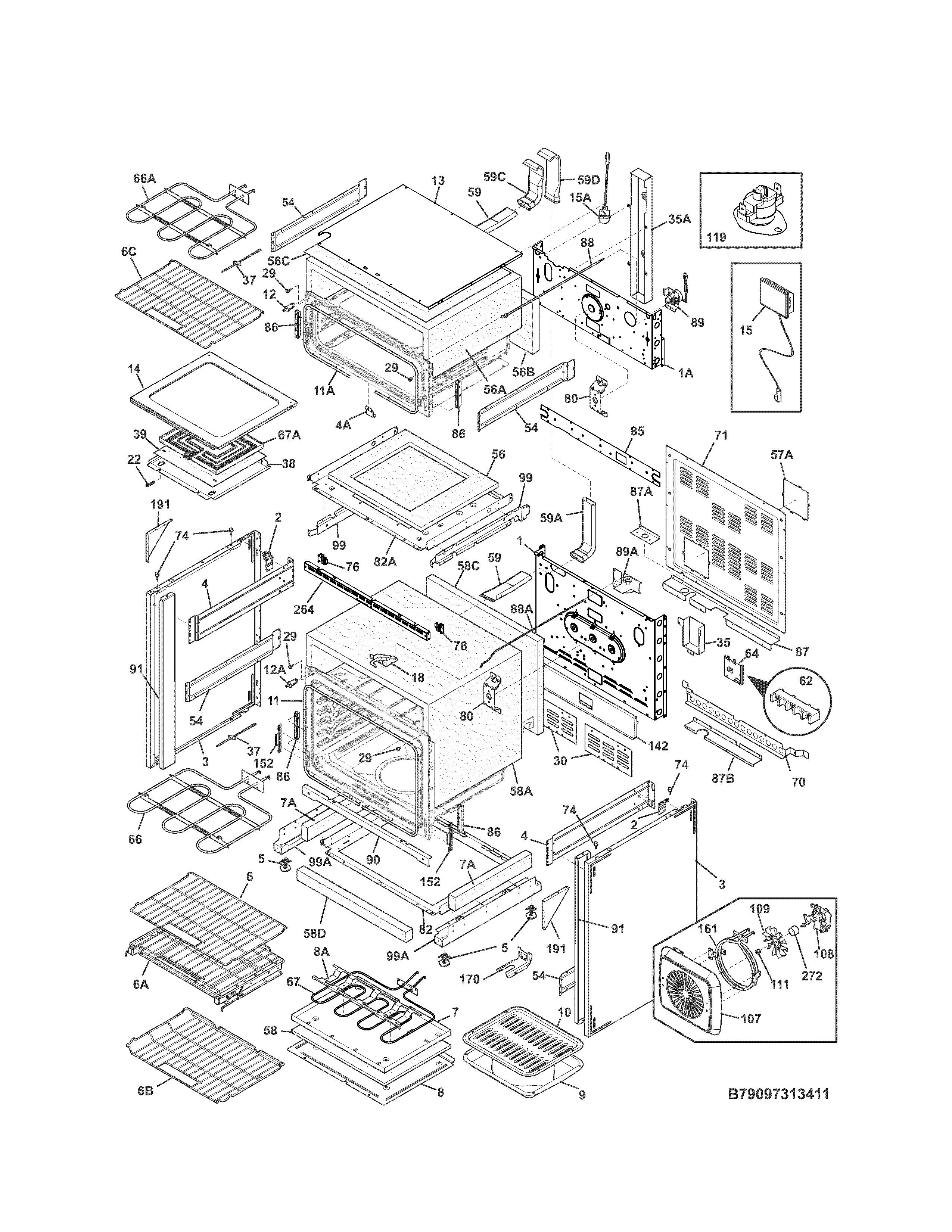 Kenmore Elite 79097323411 body diagram