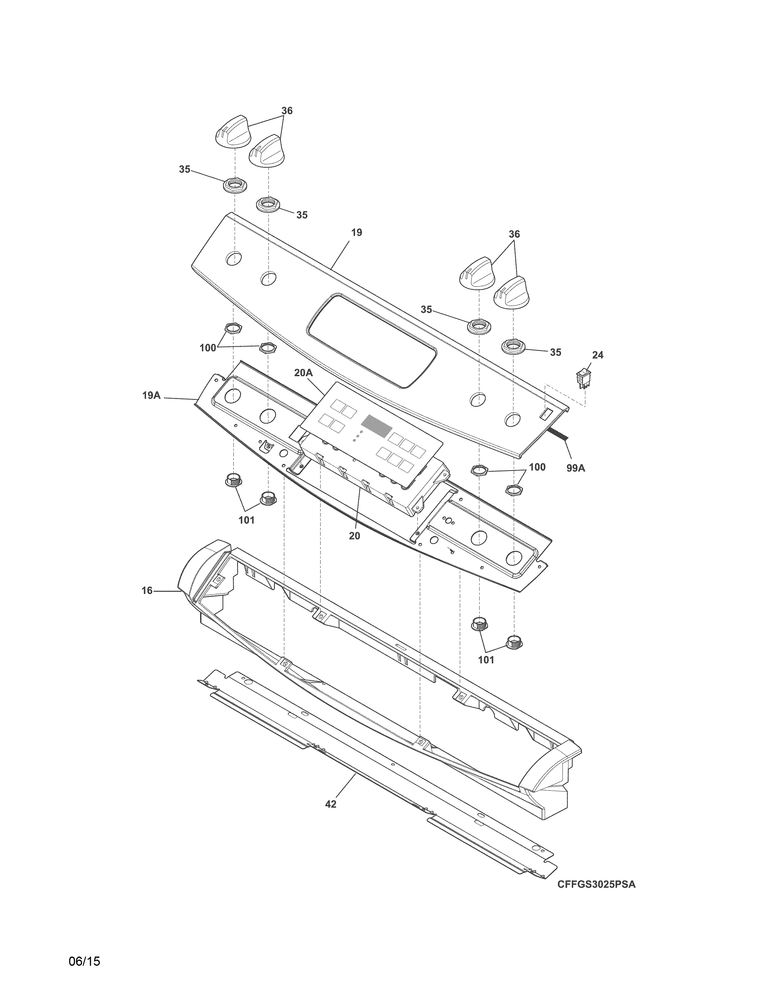 Frigidaire FFGS3025PWE backguard diagram