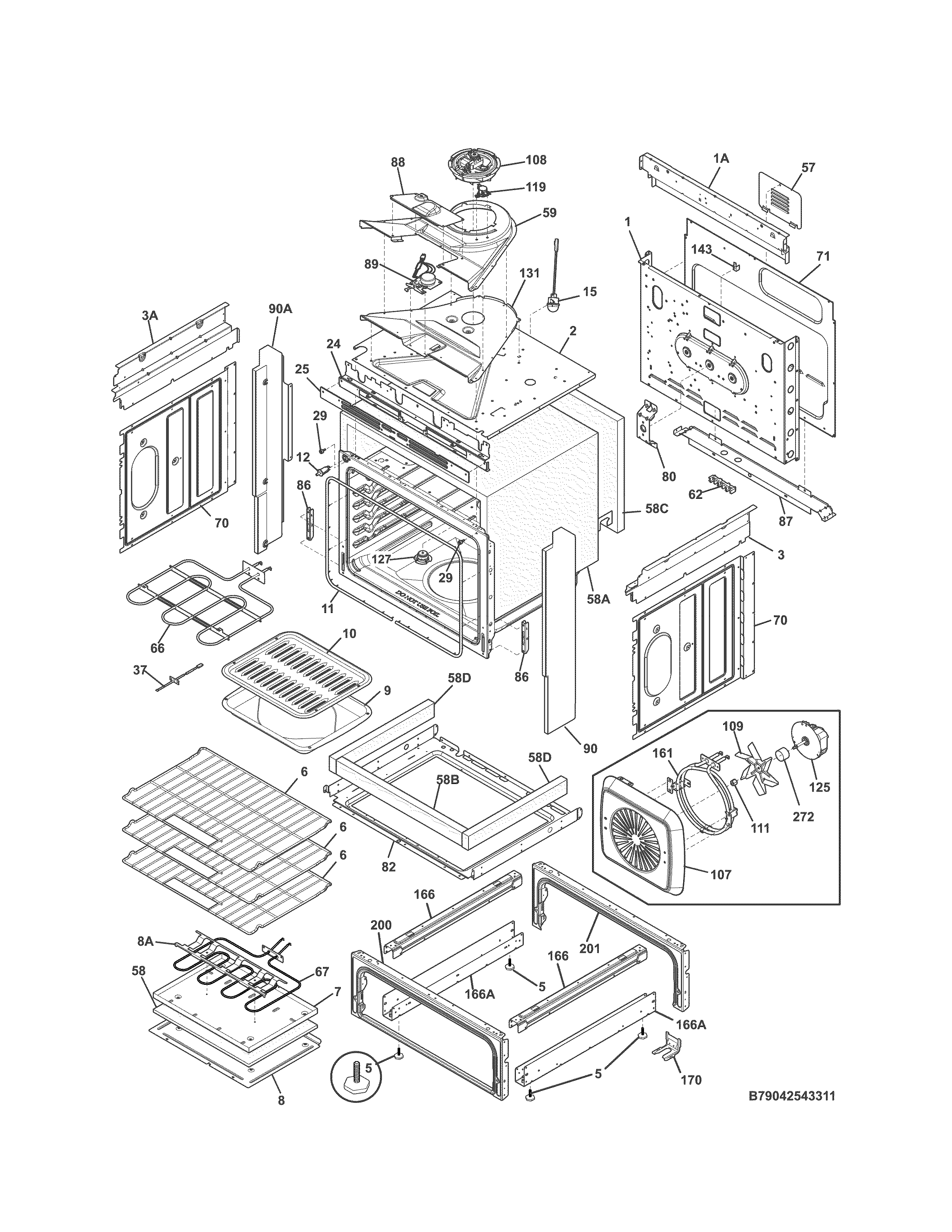 Kenmore 79042549313 body diagram