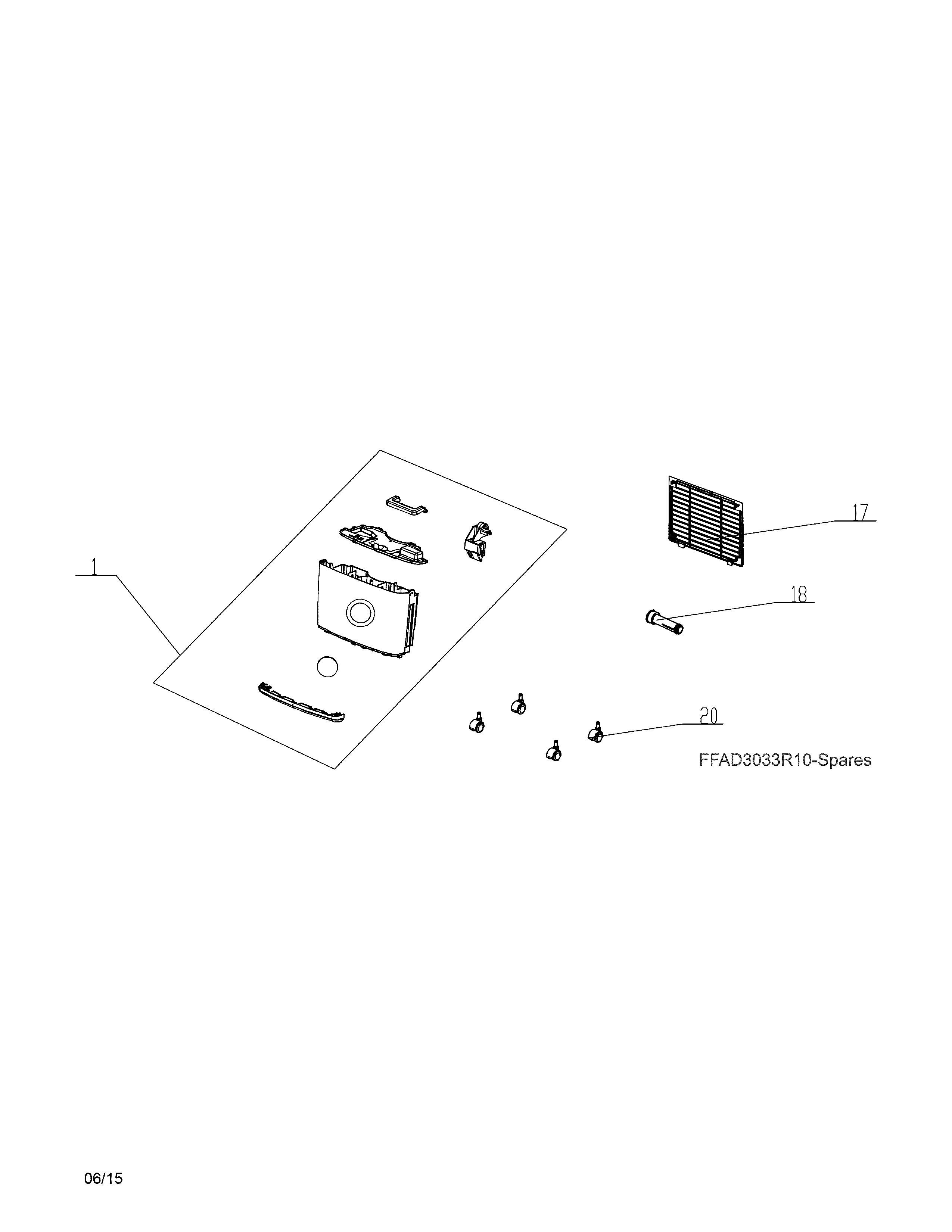 Frigidaire FFAD3033R10 recommended spare parts diagram