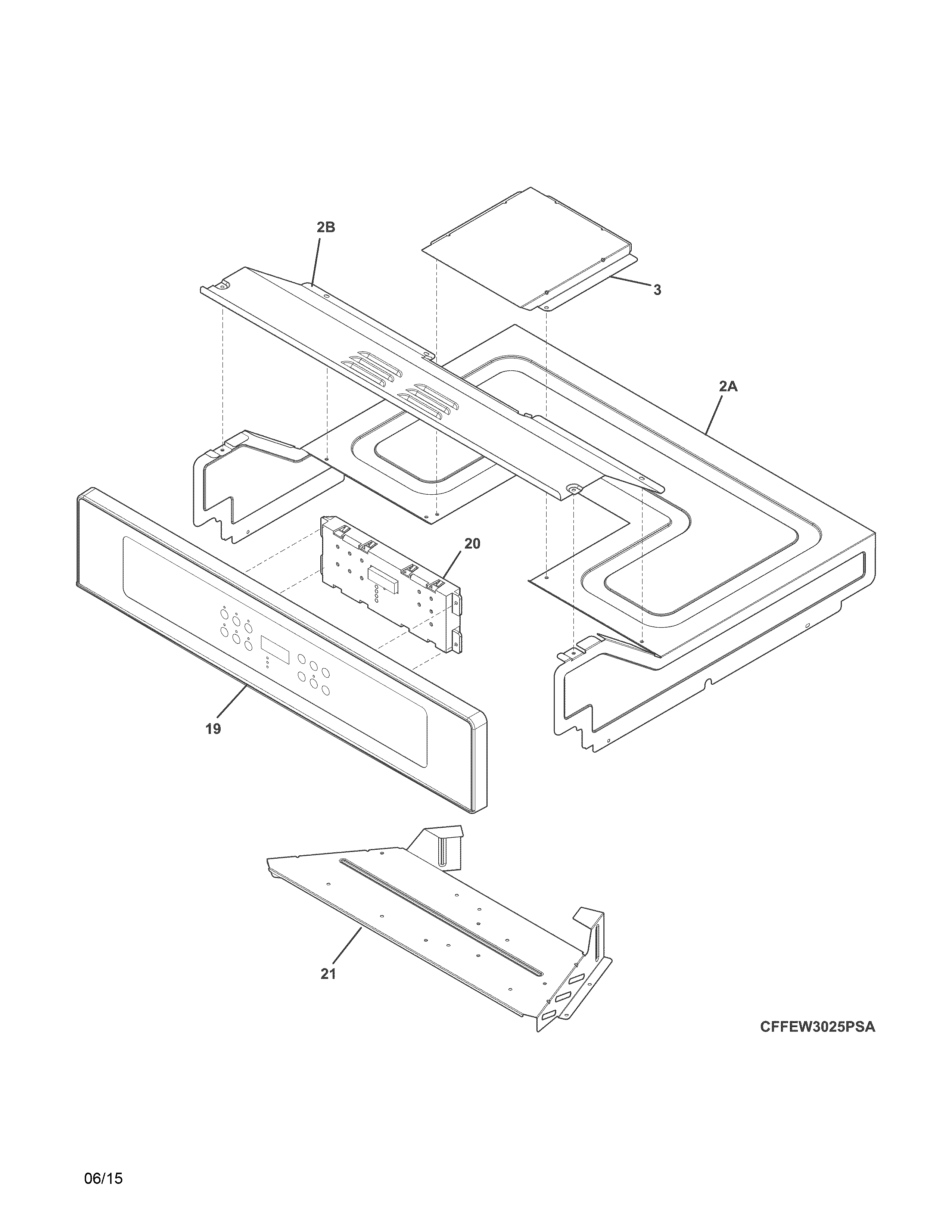 Frigidaire FFEW3025PSC control panel diagram