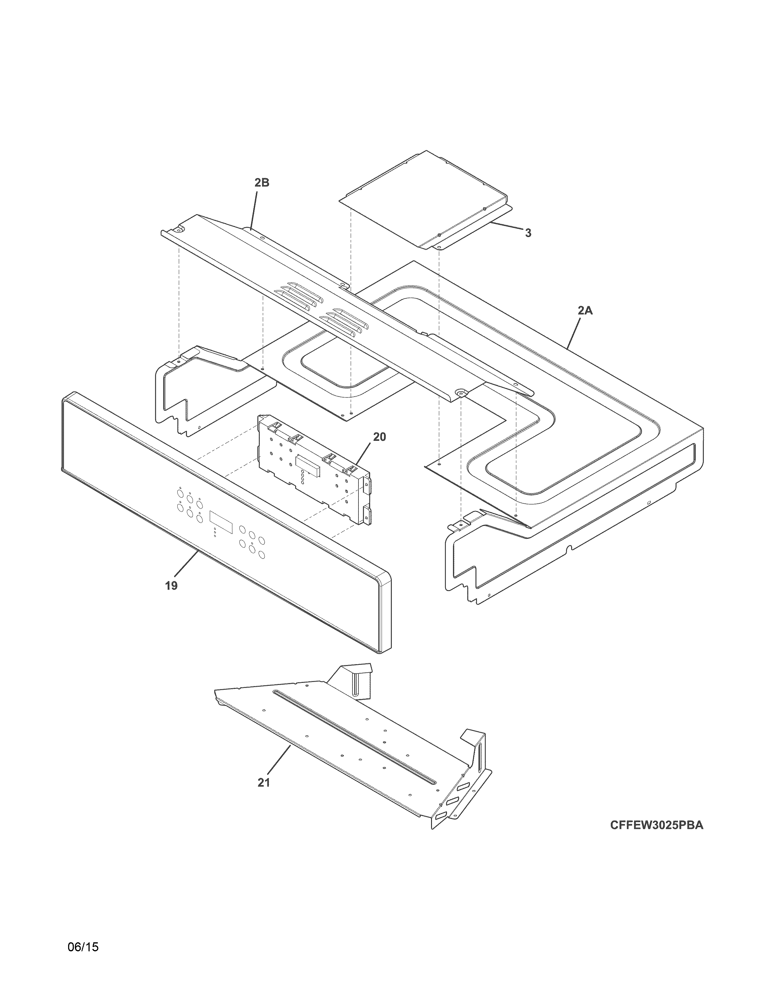 Frigidaire FFEW3025PBC control panel diagram