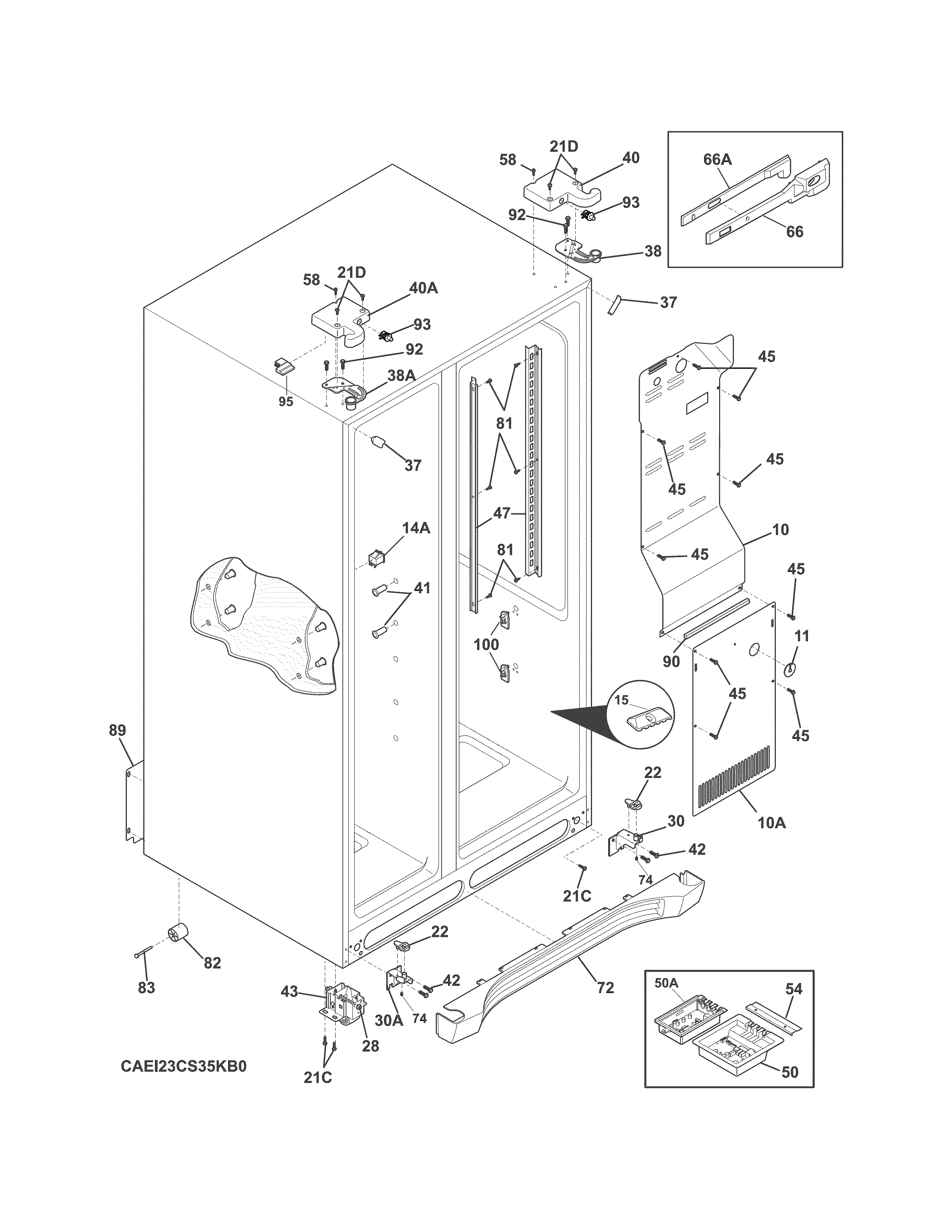 Electrolux EI23CS35KS3A cabinet diagram