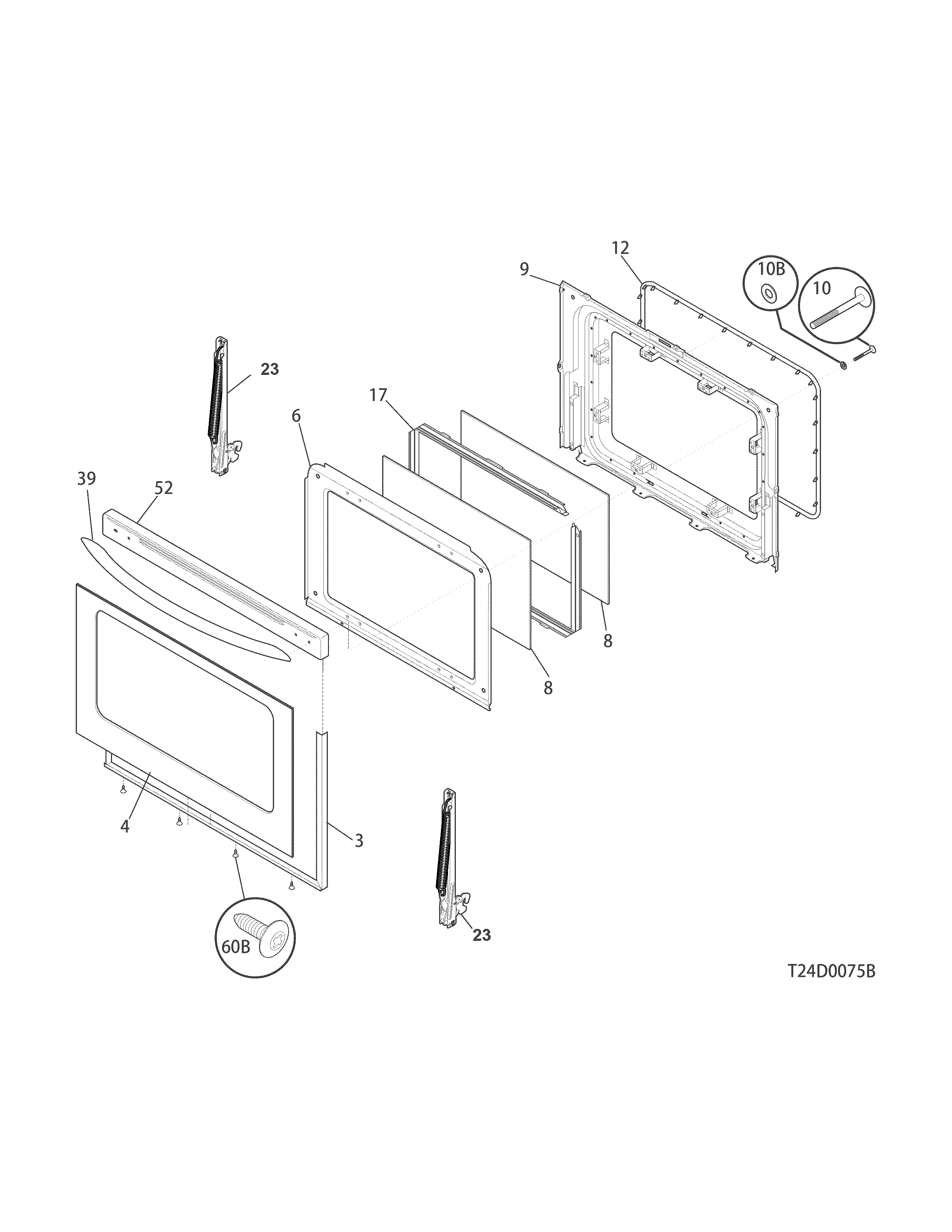Crosley CRG3150PSB door diagram