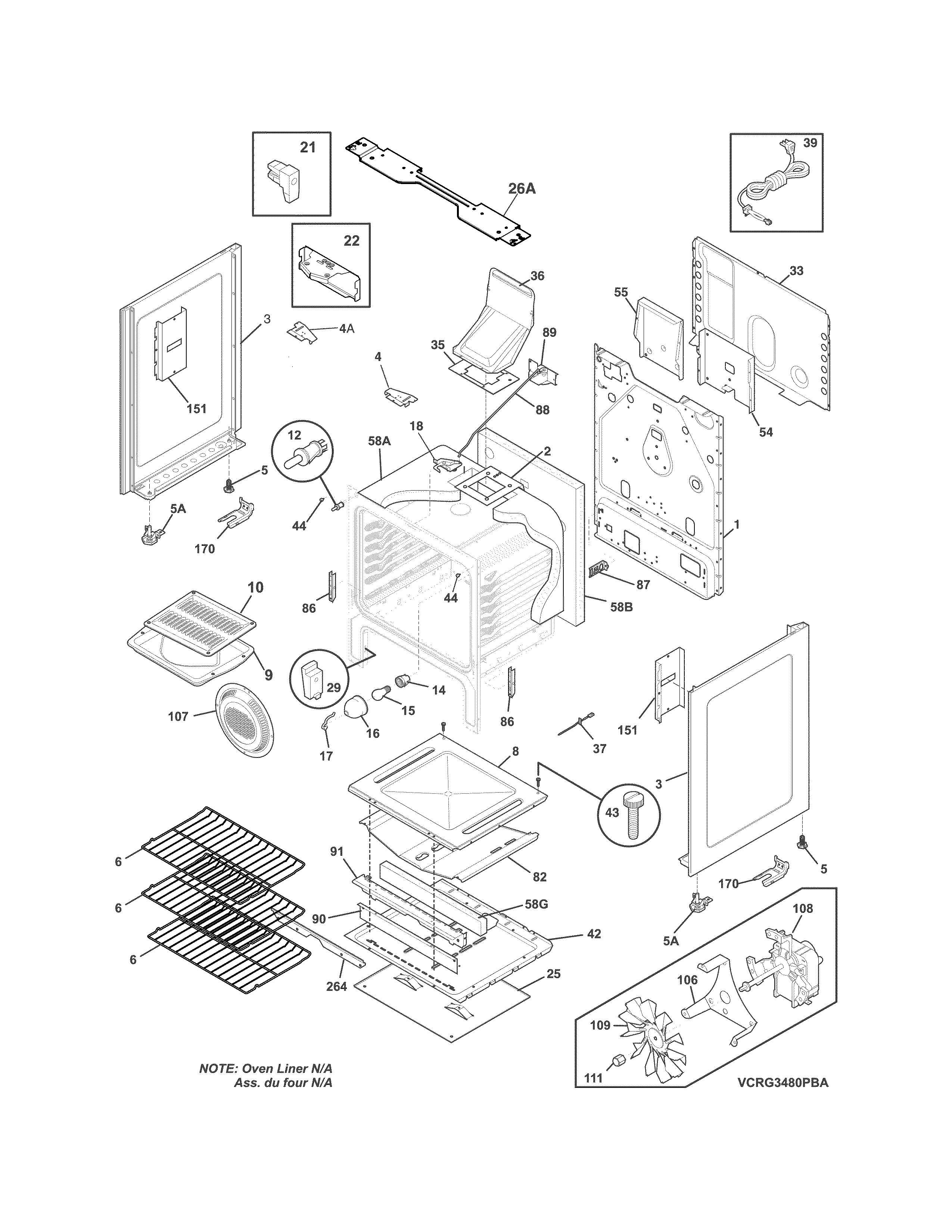 Crosley CRG3480PSB body diagram