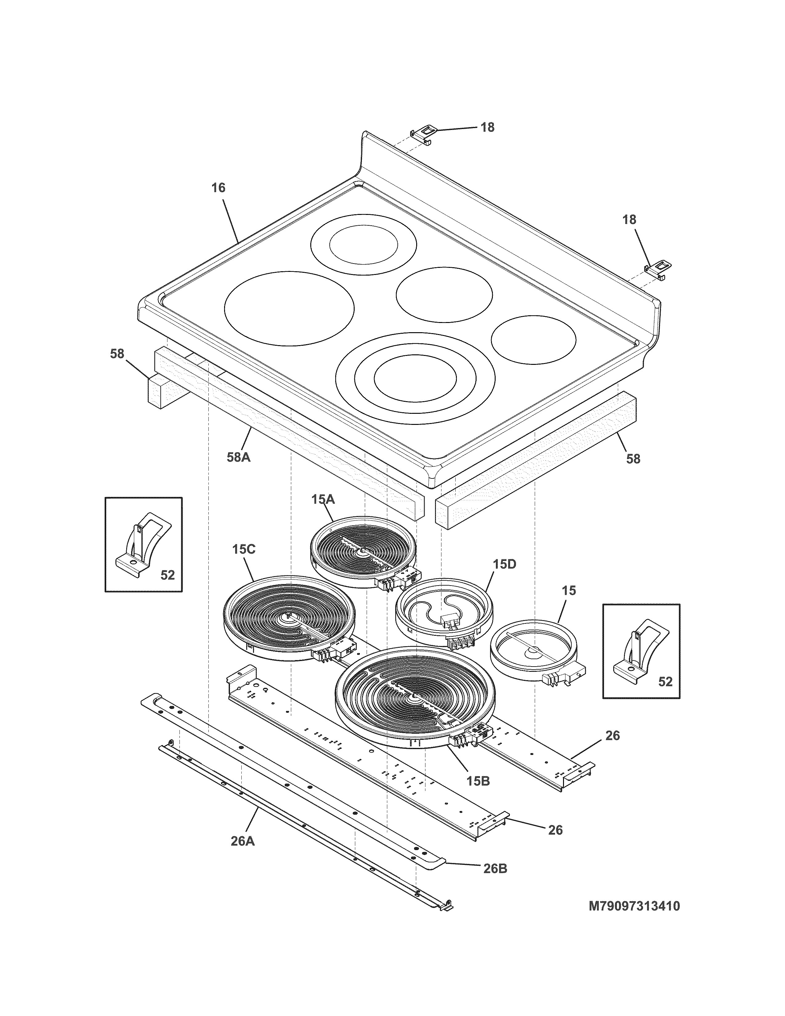 Kenmore Elite 79097319411 main top diagram