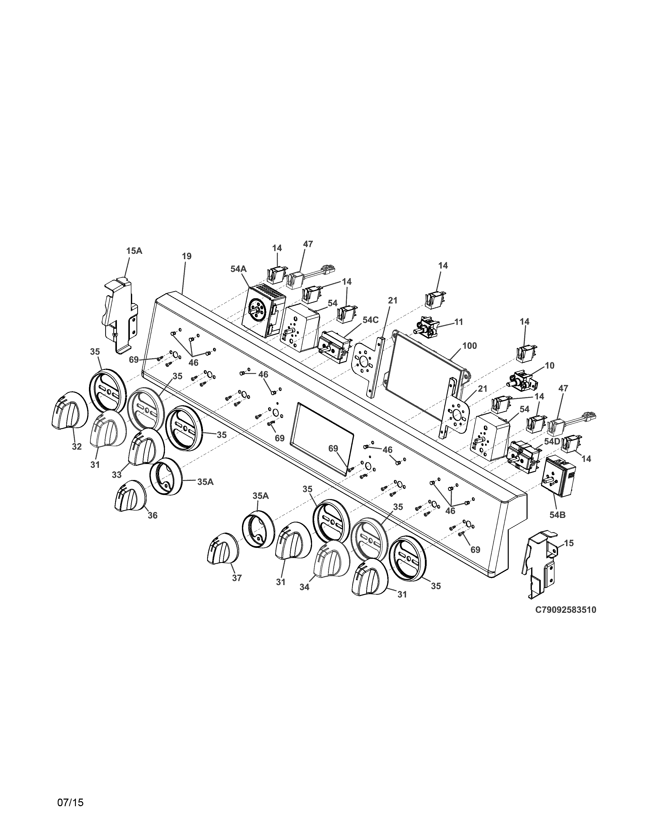 Kenmore Pro 79092583510 backguard diagram