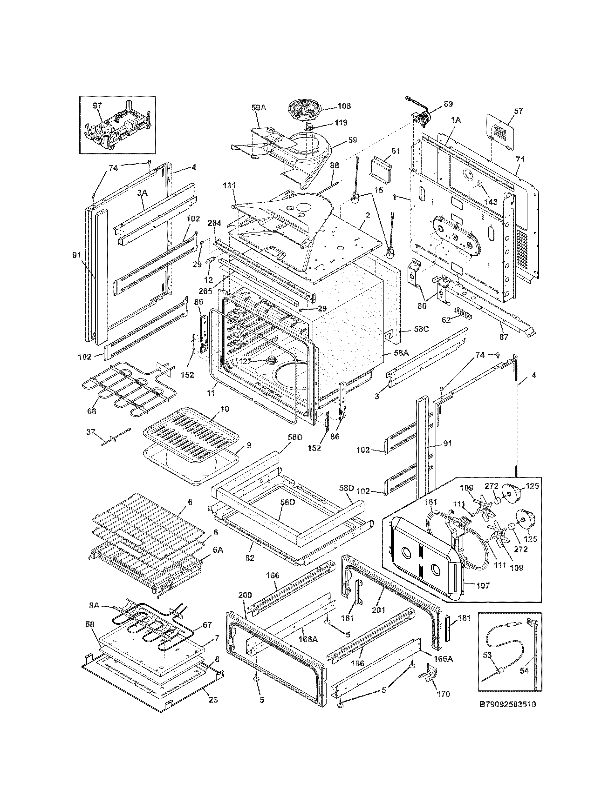 Kenmore Pro 79092583510 body diagram