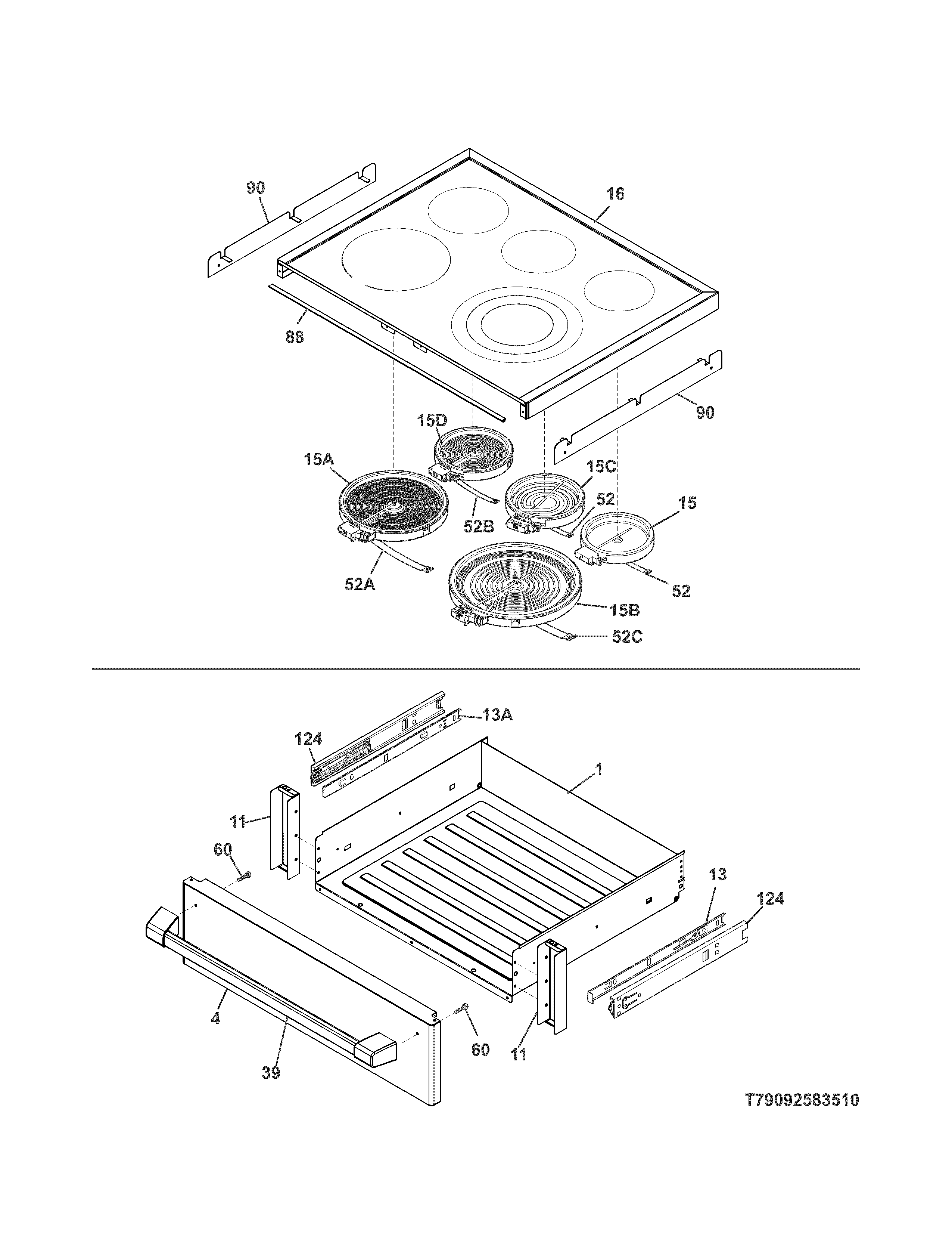 Kenmore Pro 79092583510 top/drawer diagram
