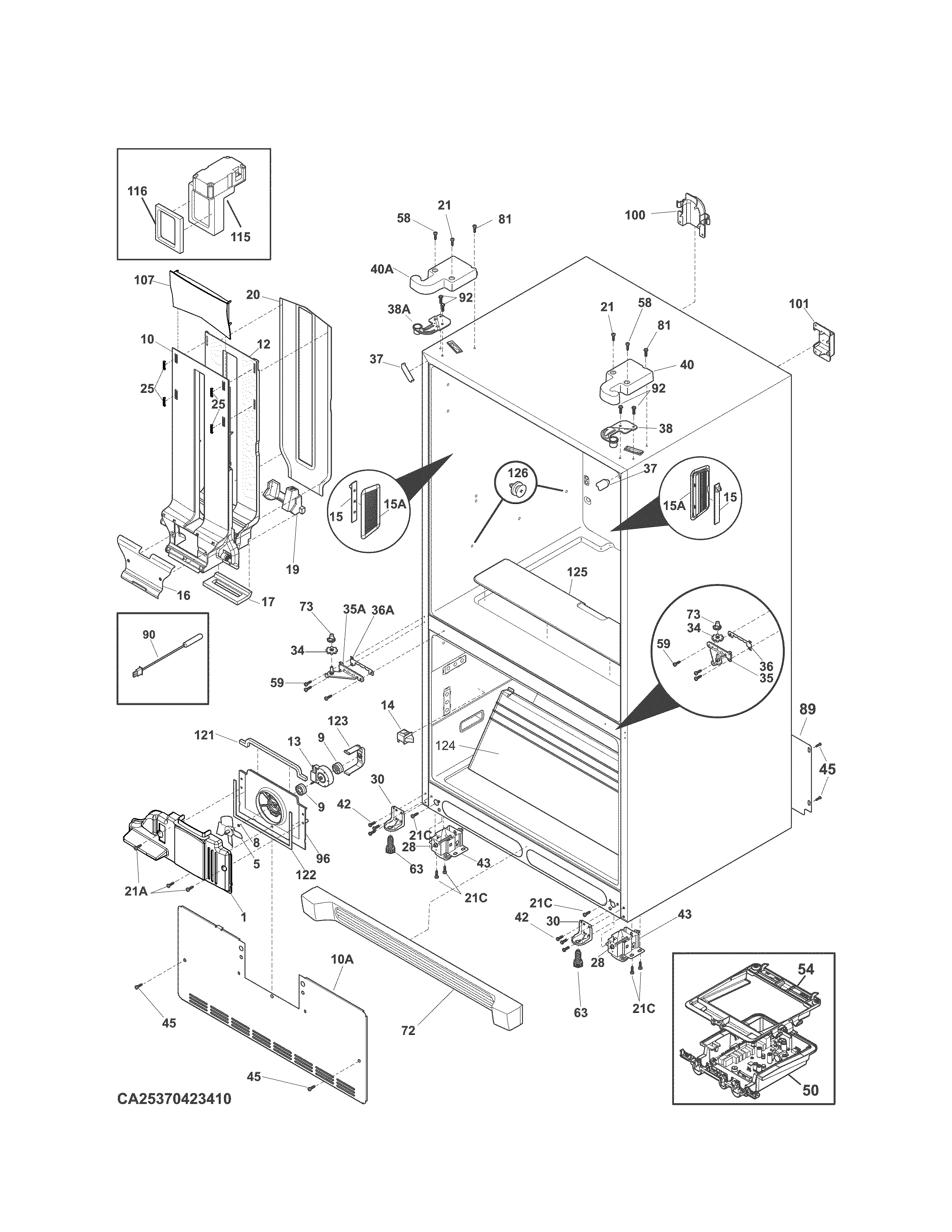 Kenmore 25370423412 cabinet diagram