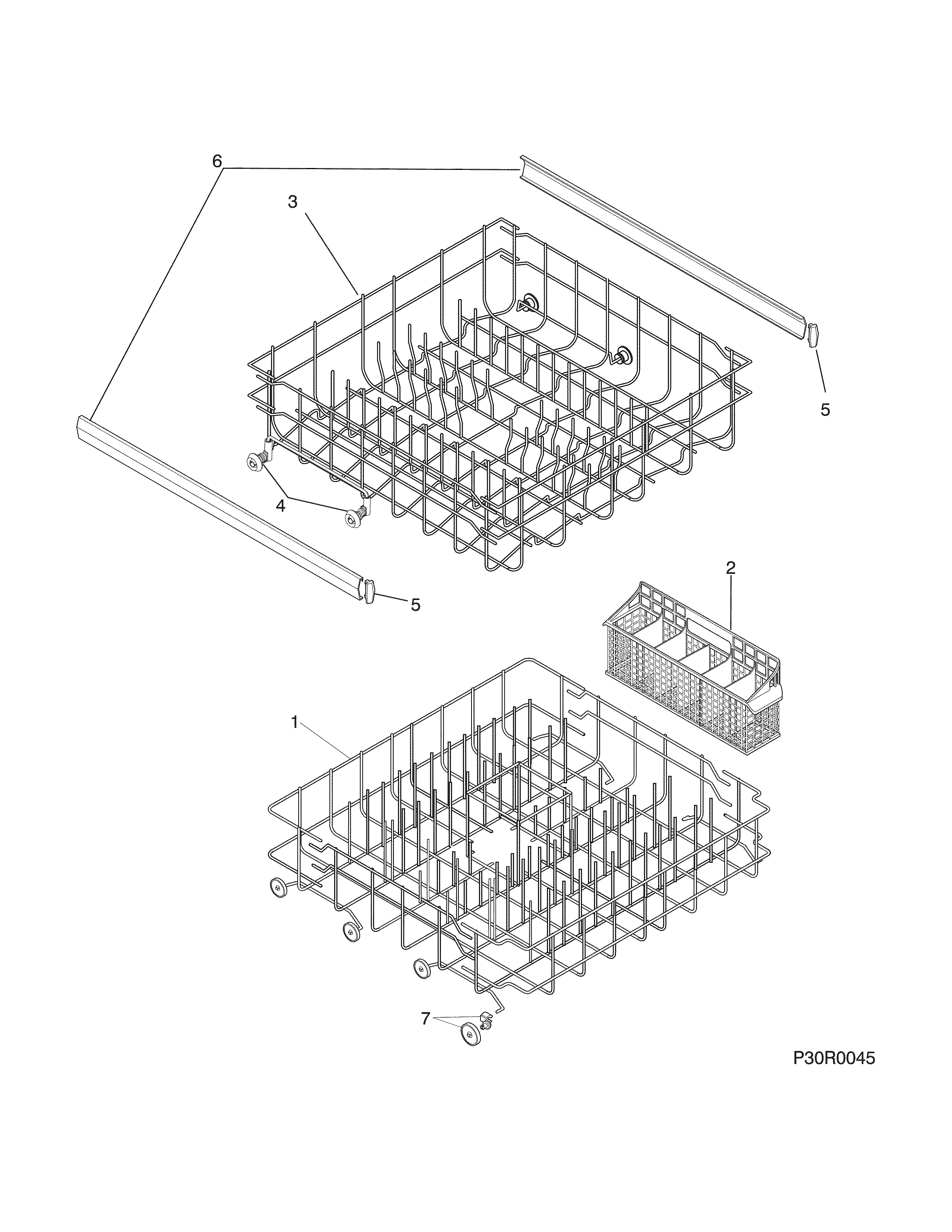 Frigidaire FFBD2404NS5B racks diagram