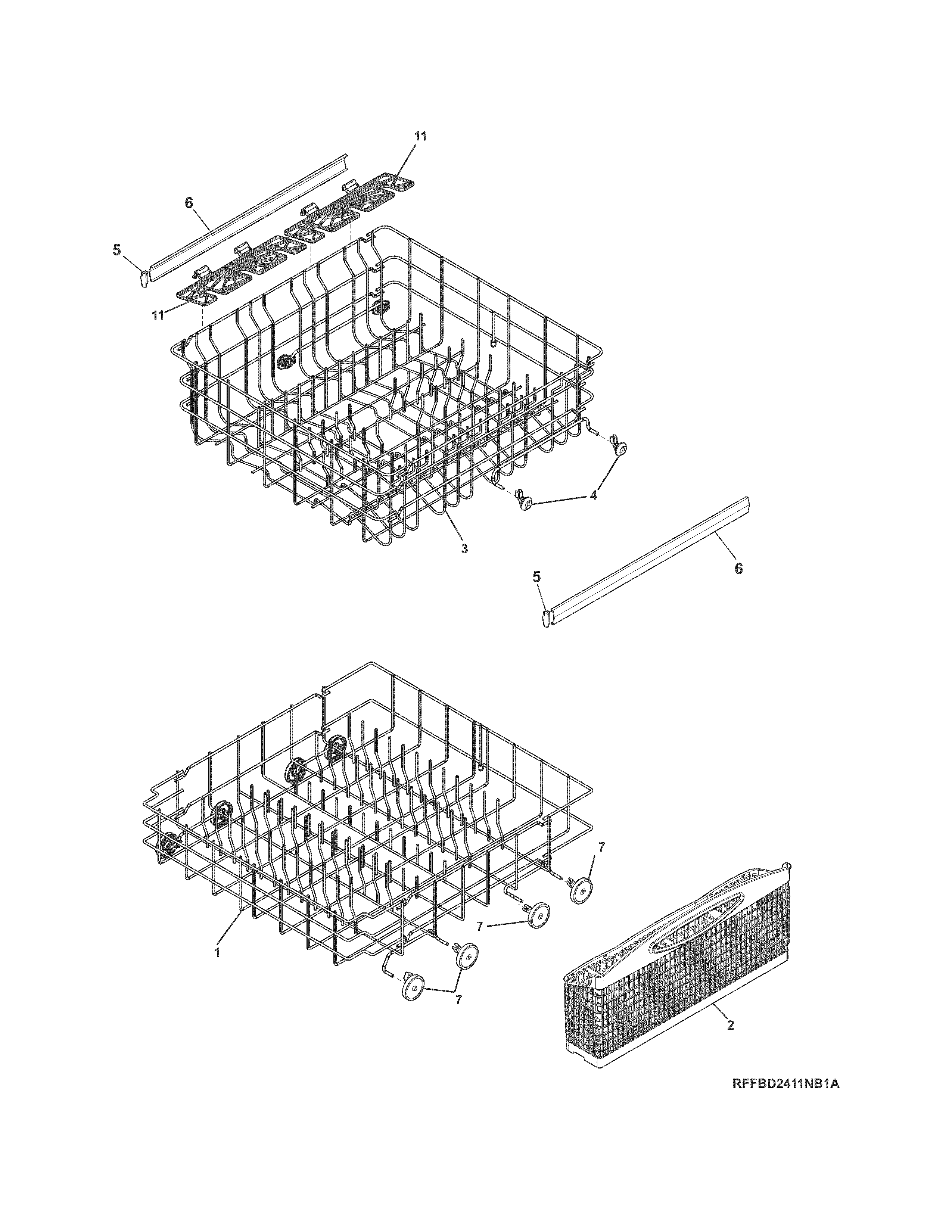 Crosley CDB500NW5B racks diagram