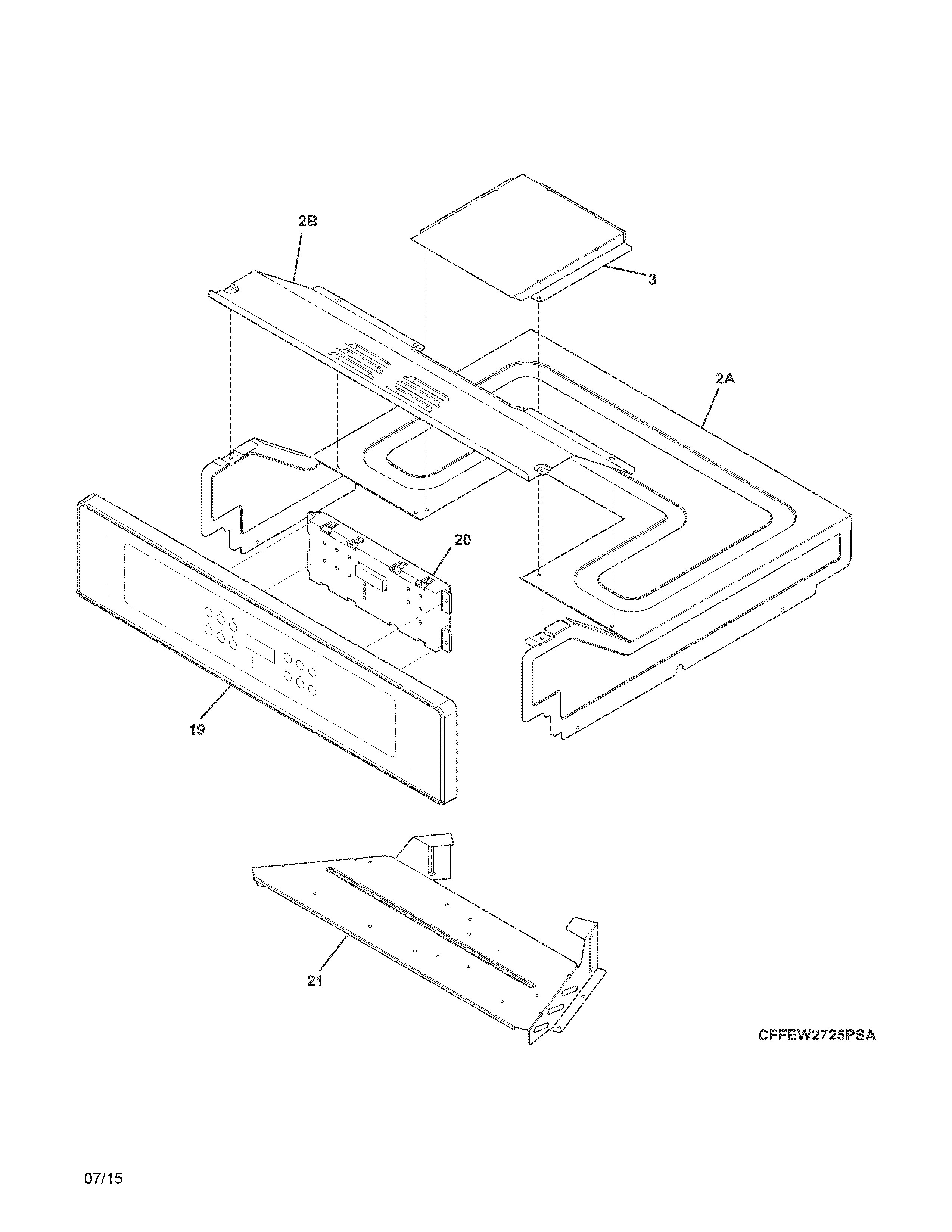 Frigidaire FFEW2725PSC control panel diagram