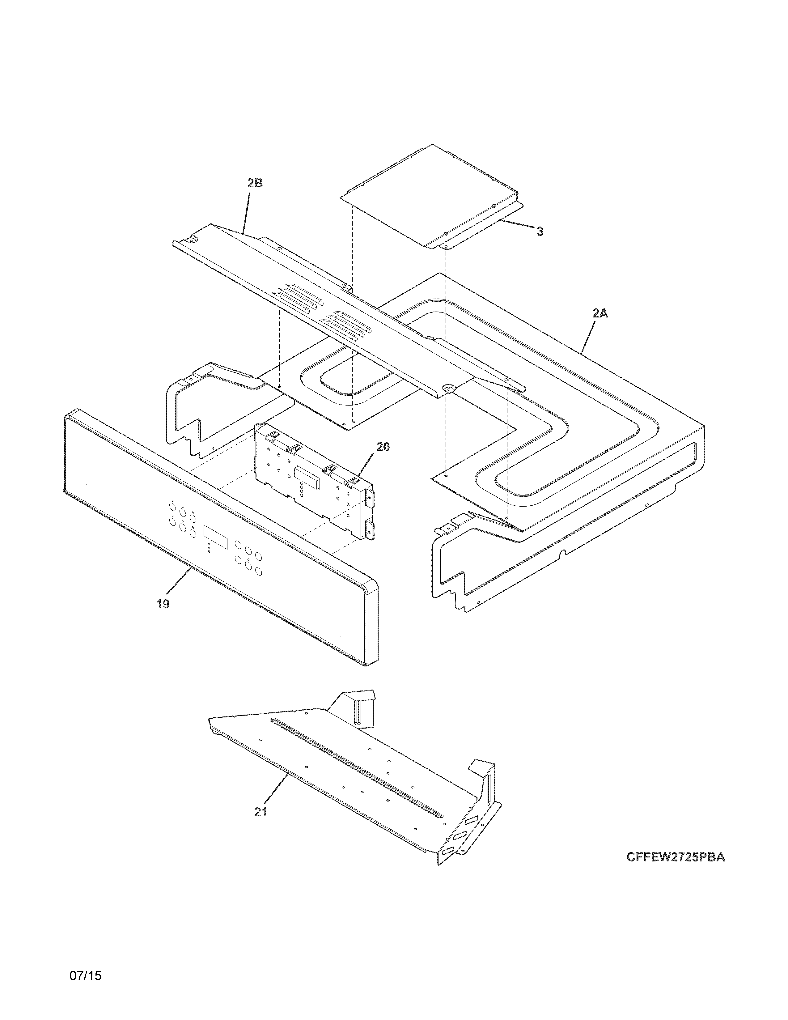 Frigidaire FFEW2725PBC control panel diagram
