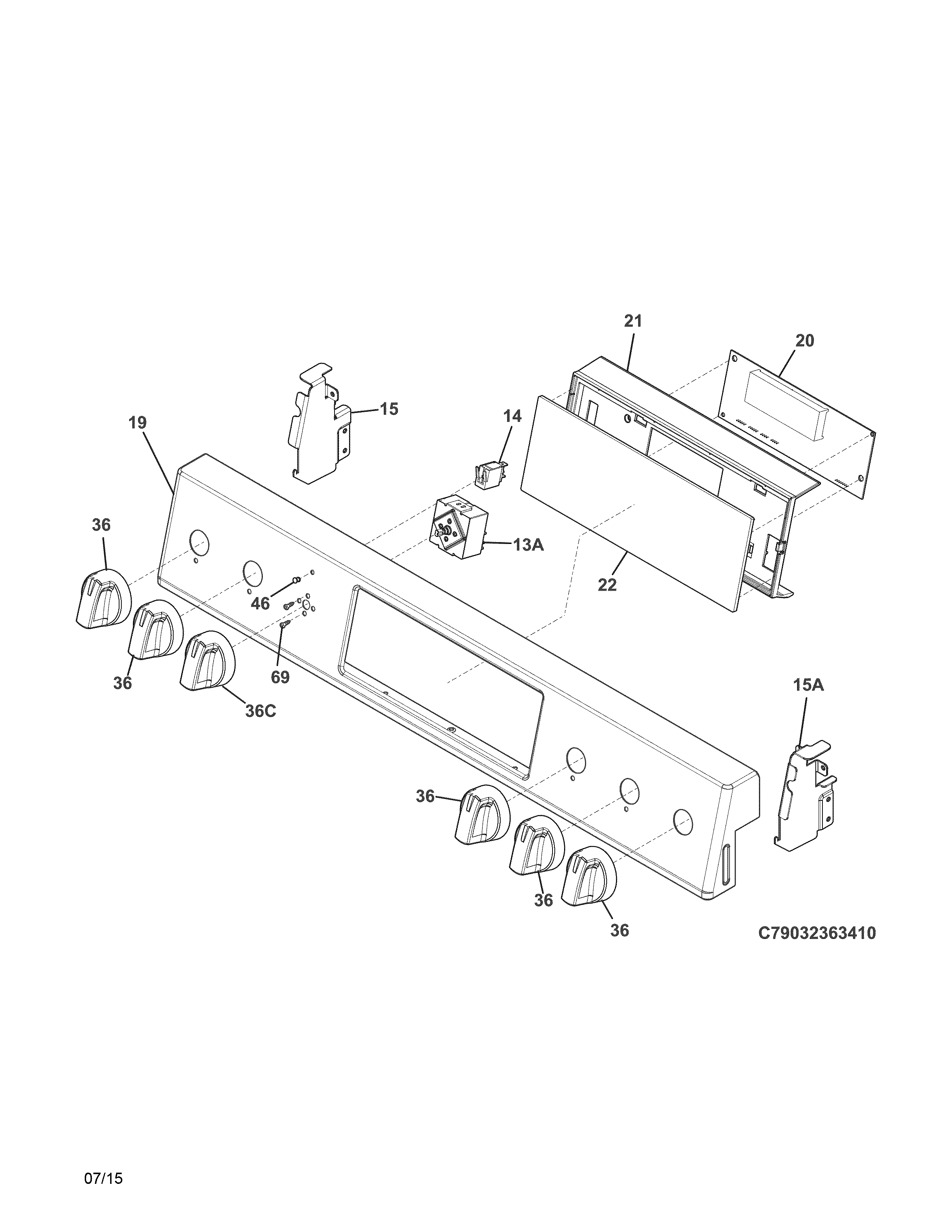 Kenmore Elite 79032363411 backguard diagram