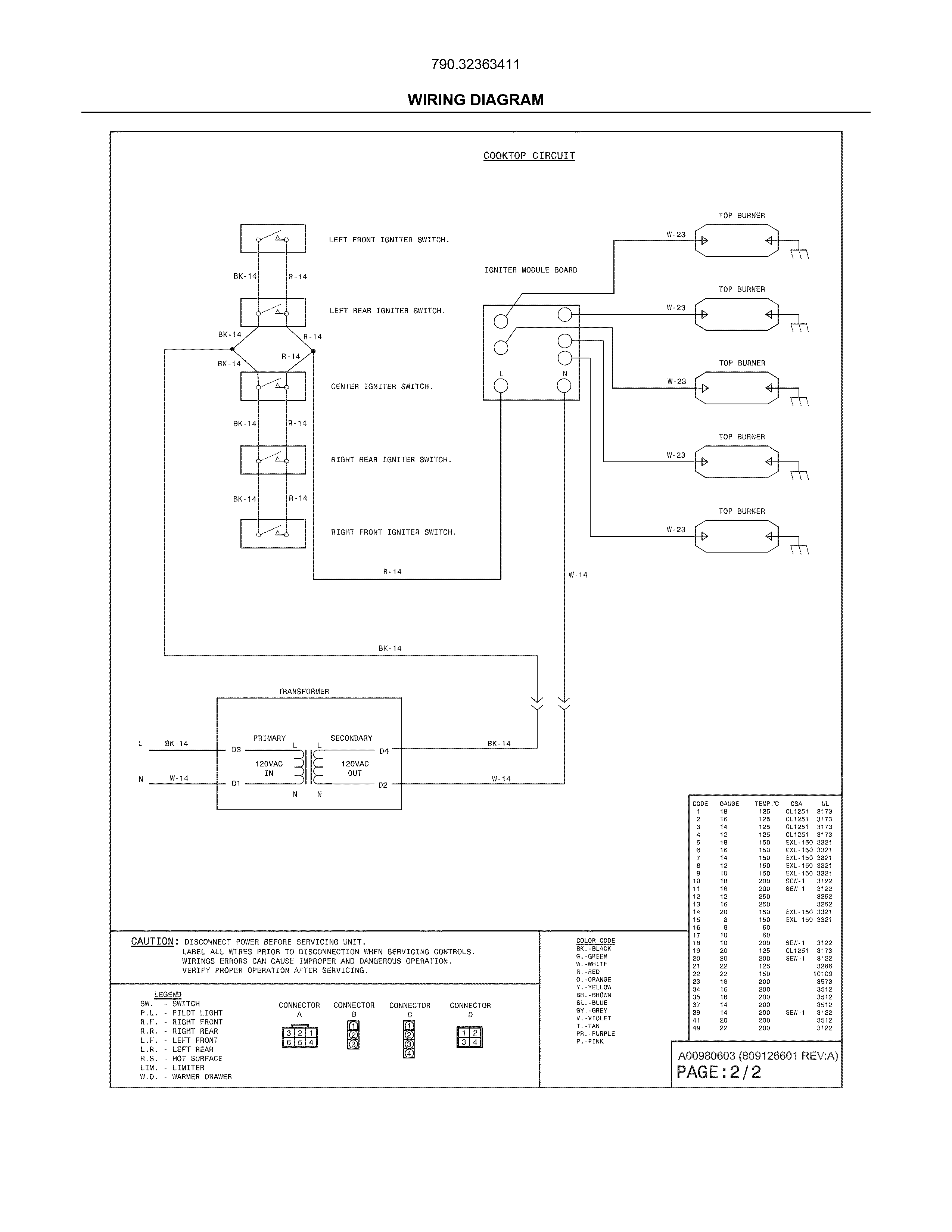 Kenmore Elite 79032363411 wiring diagram diagram