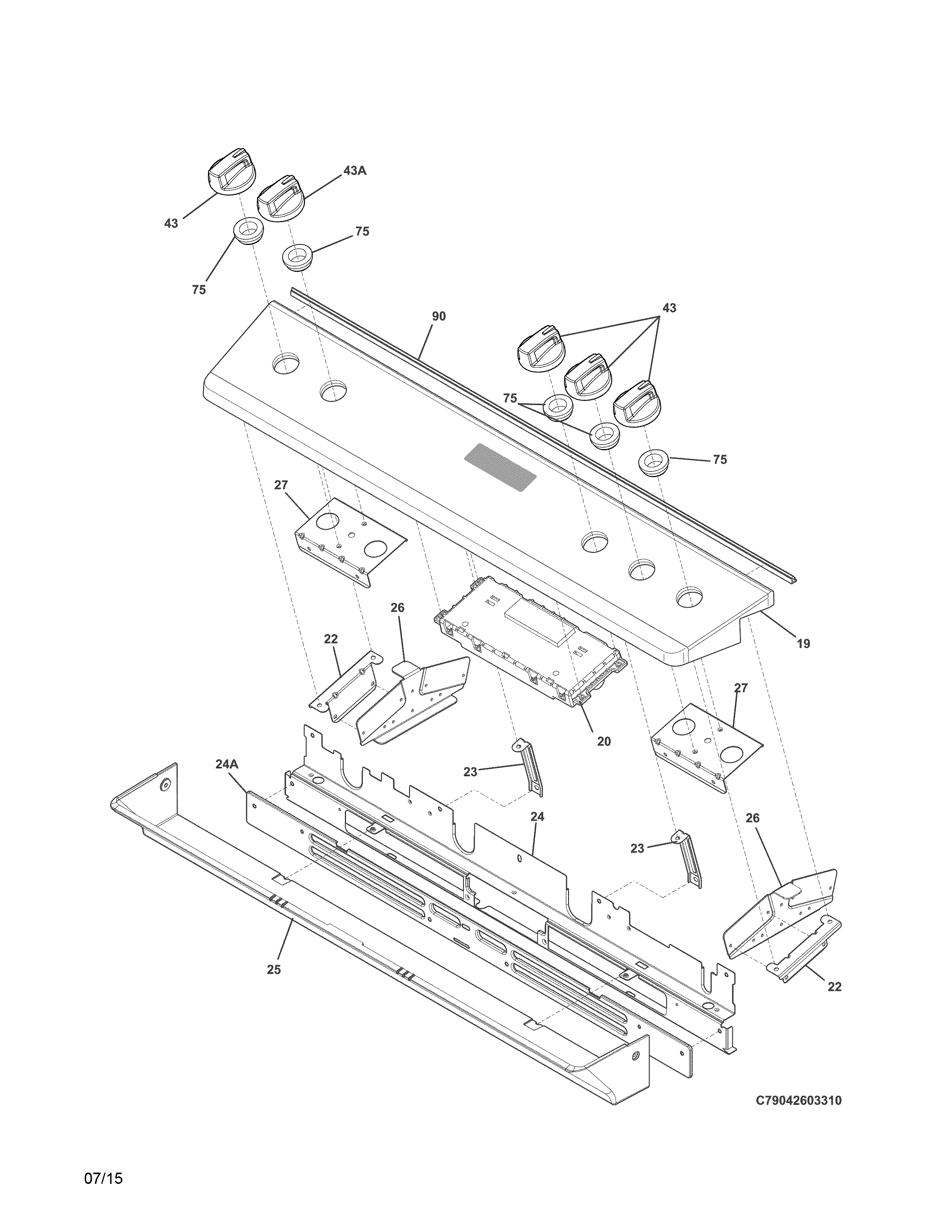 Kenmore Elite 79032633315 backguard diagram