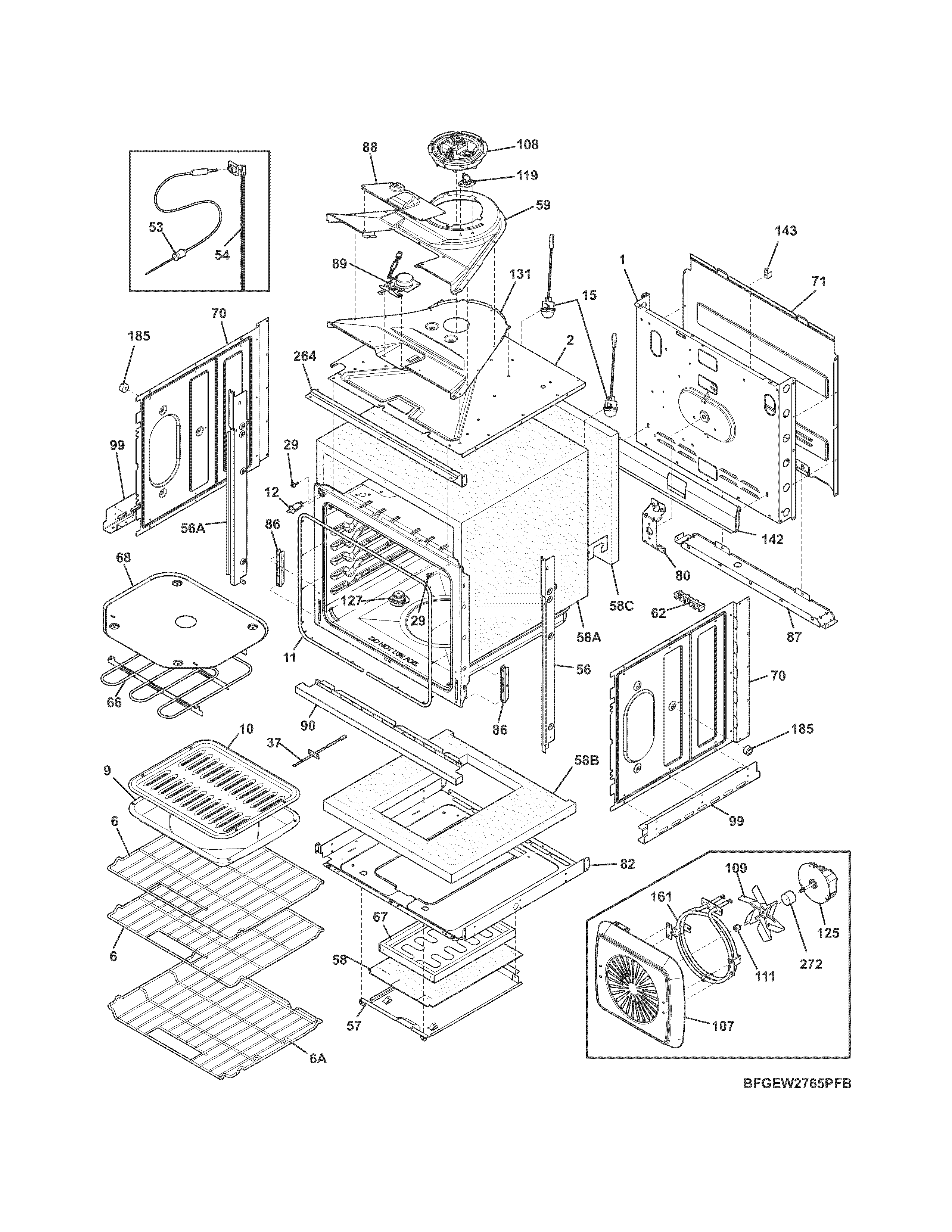 Frigidaire FGEW2765PFC body diagram