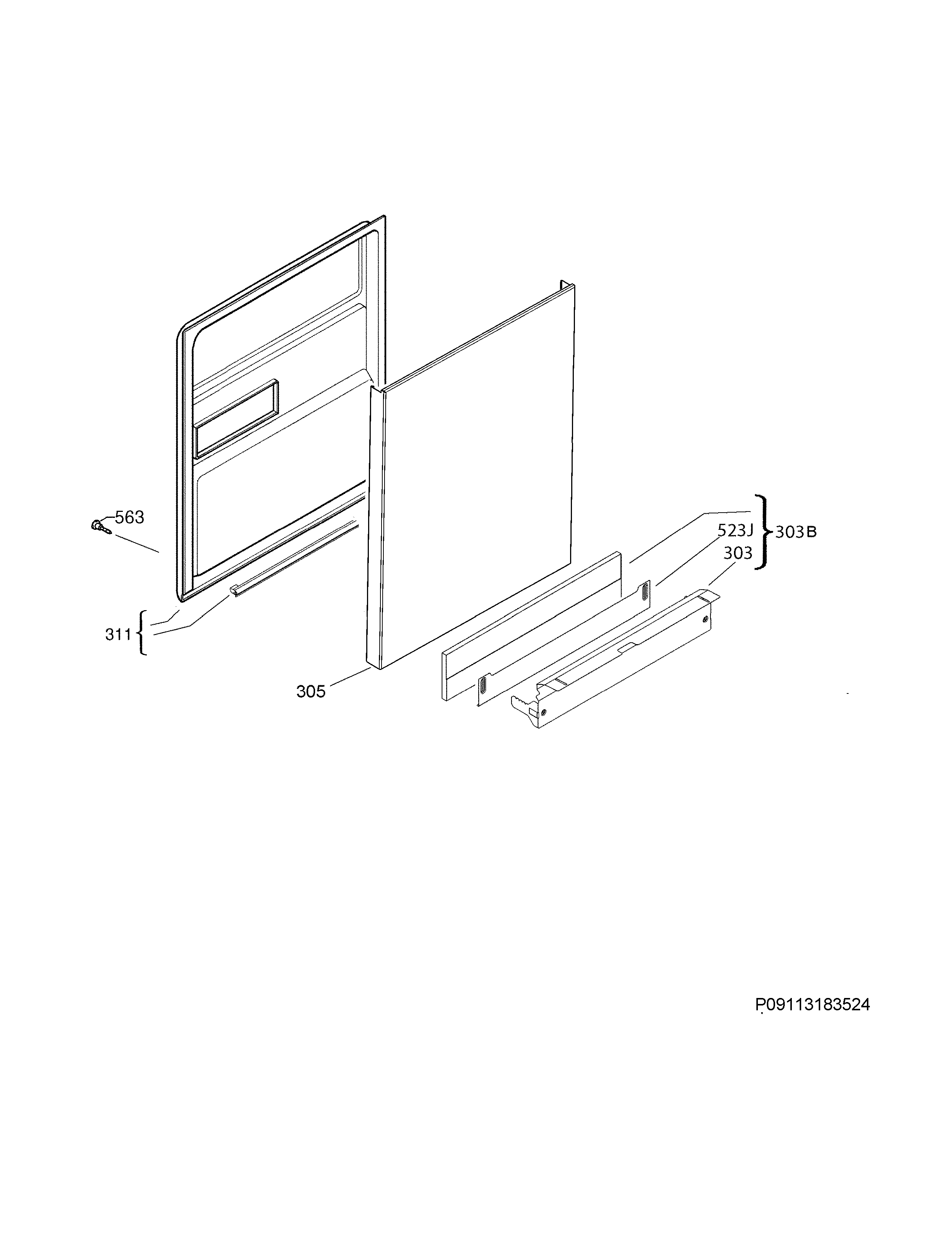 Electrolux EW24ID70QT3A door diagram