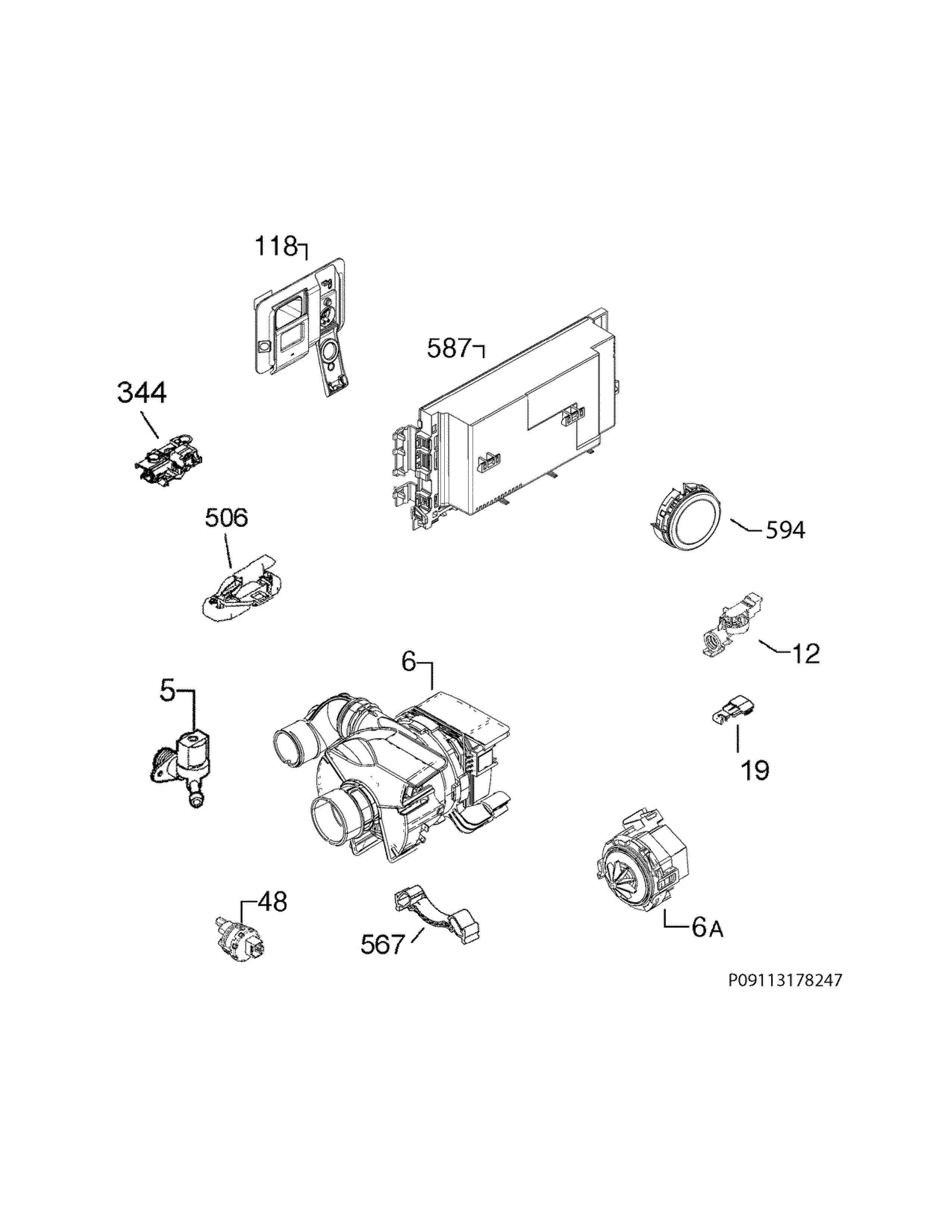 Electrolux EW24ID70QT3A electrical parts diagram