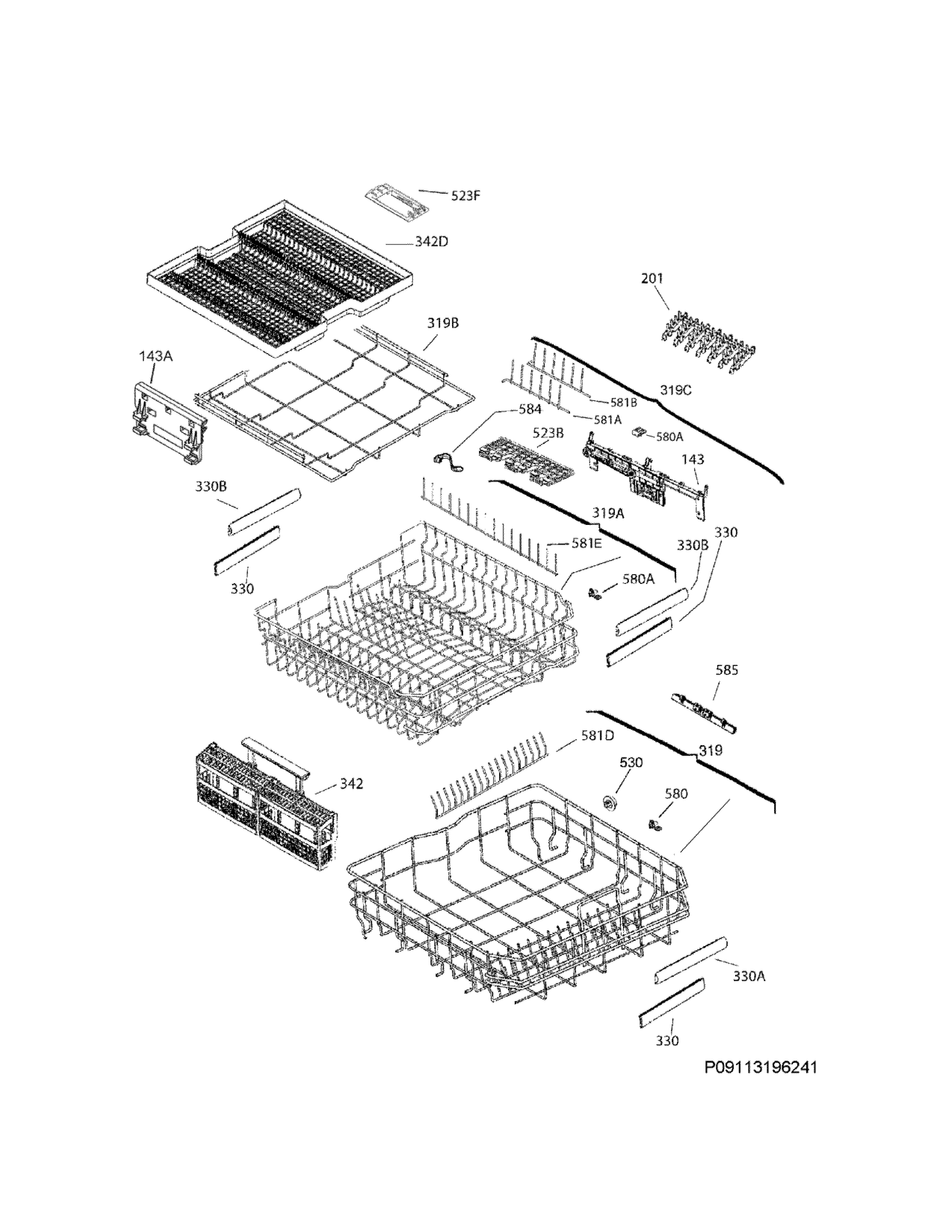 Electrolux EW24ID70QT3A racks diagram