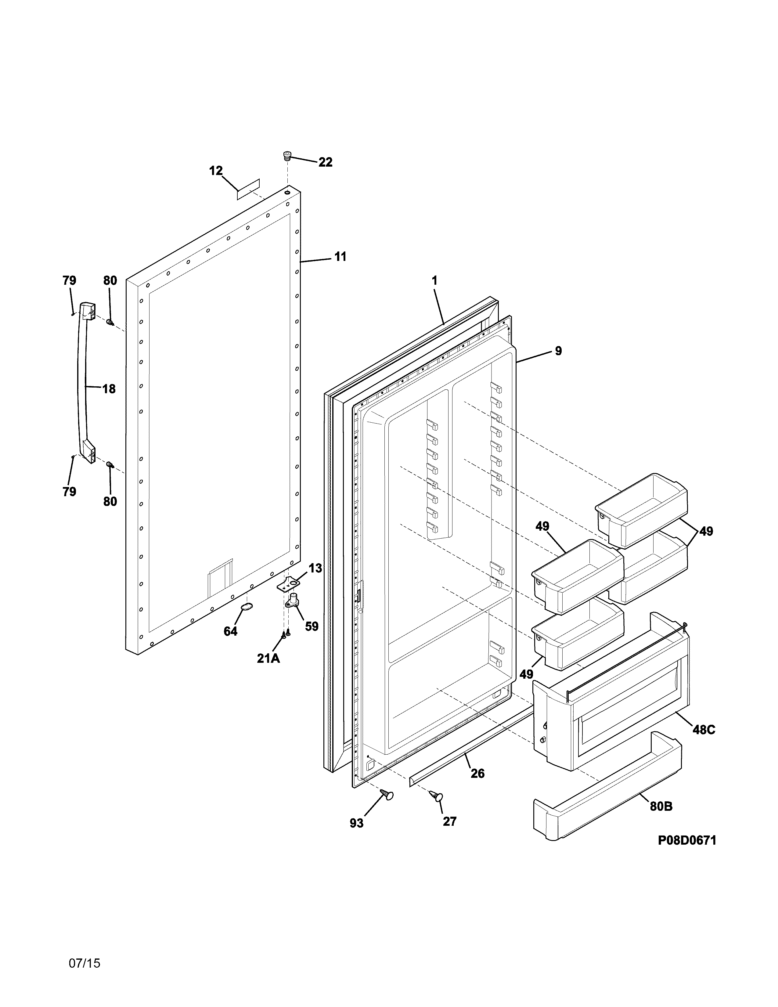 Electrolux EI32AF80QSB door diagram