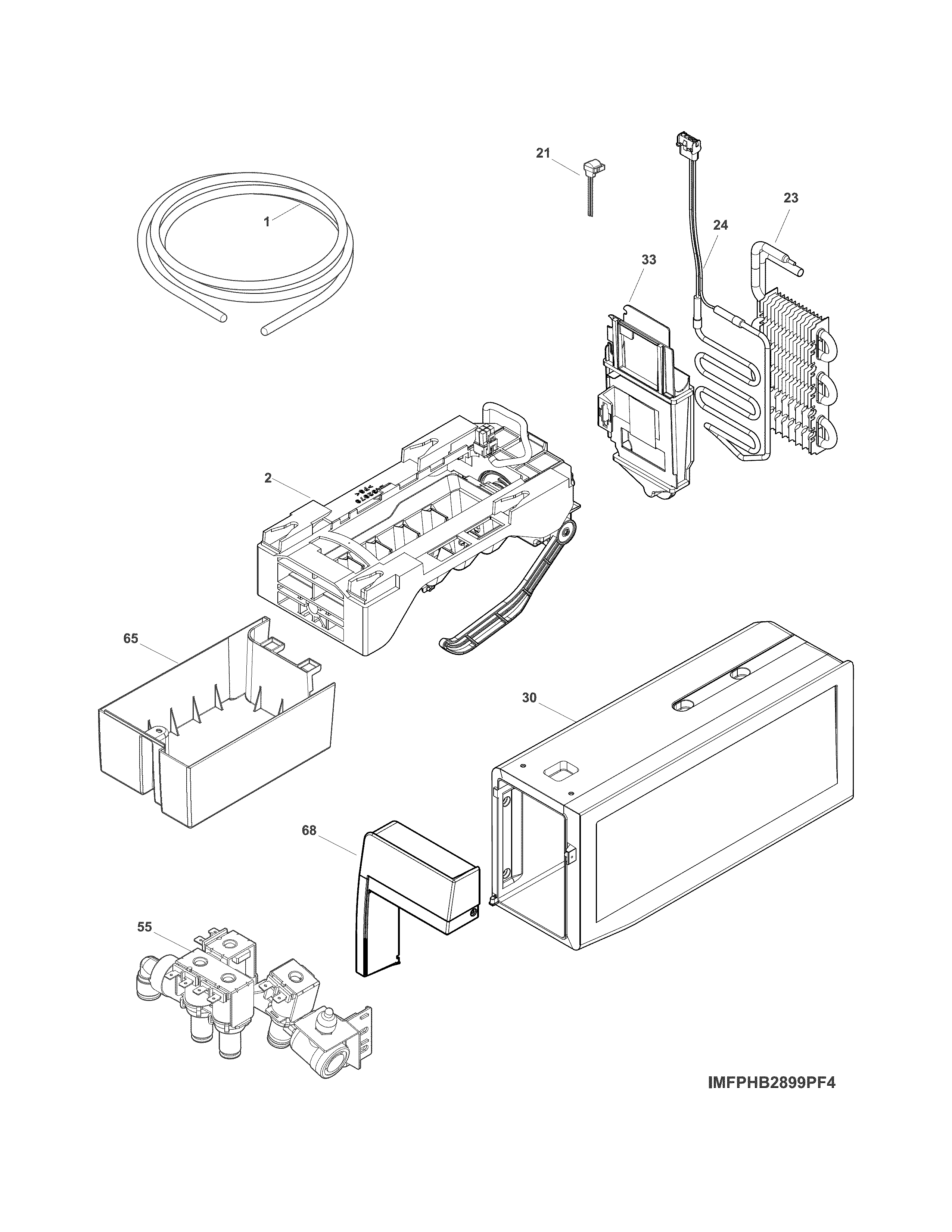 Frigidaire FPHB2899PF8A fresh food ice maker diagram