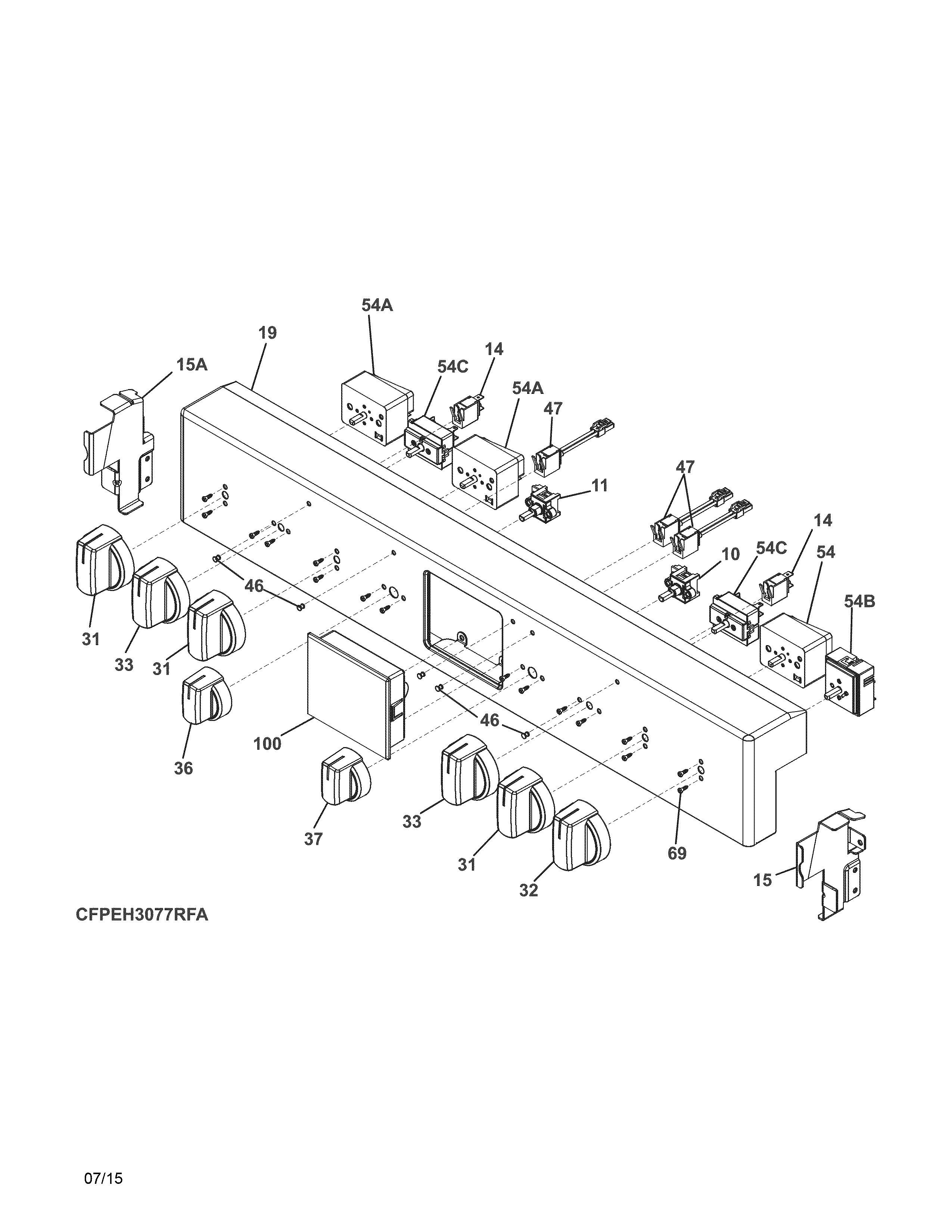 Frigidaire FPEH3077RFA backguard diagram