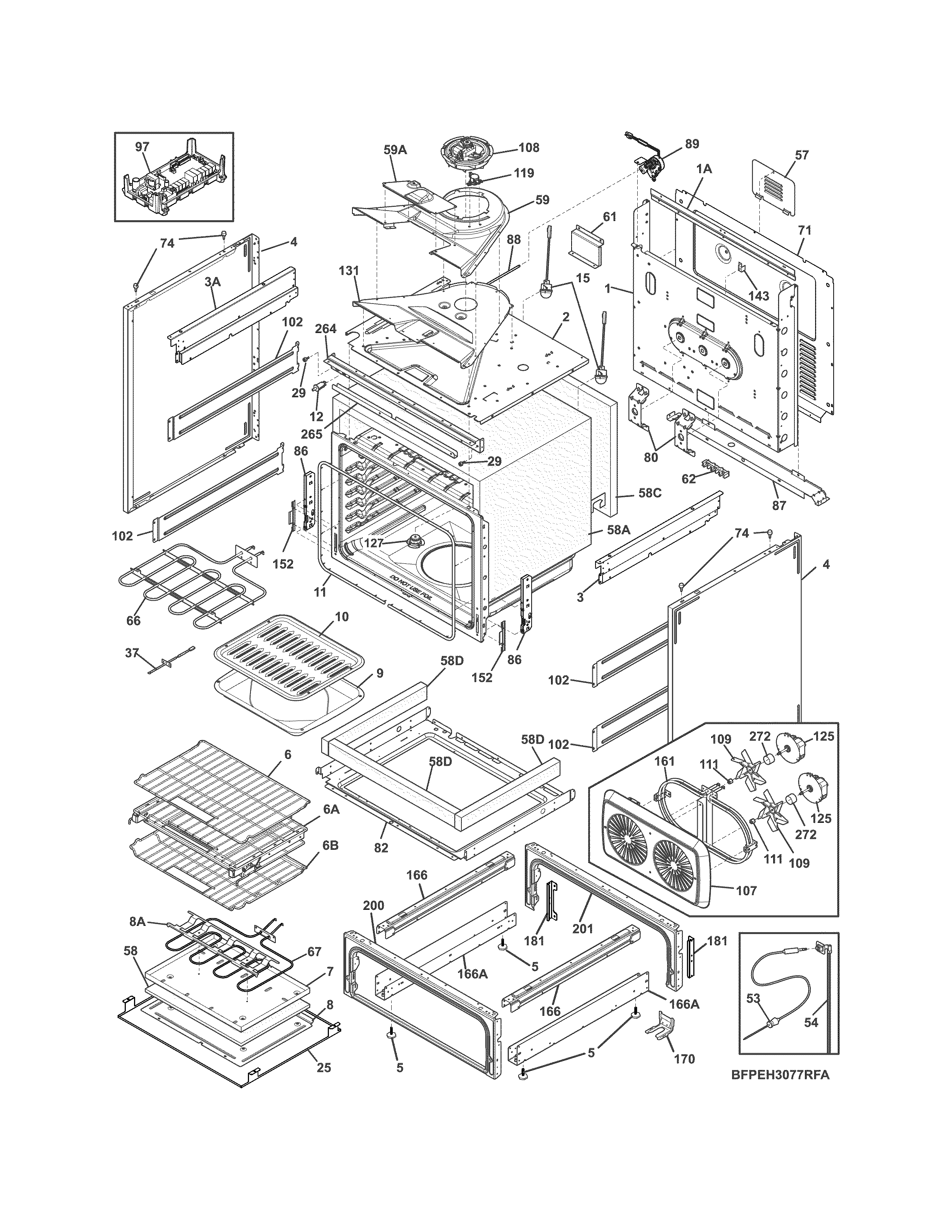 Frigidaire FPEH3077RFA body diagram