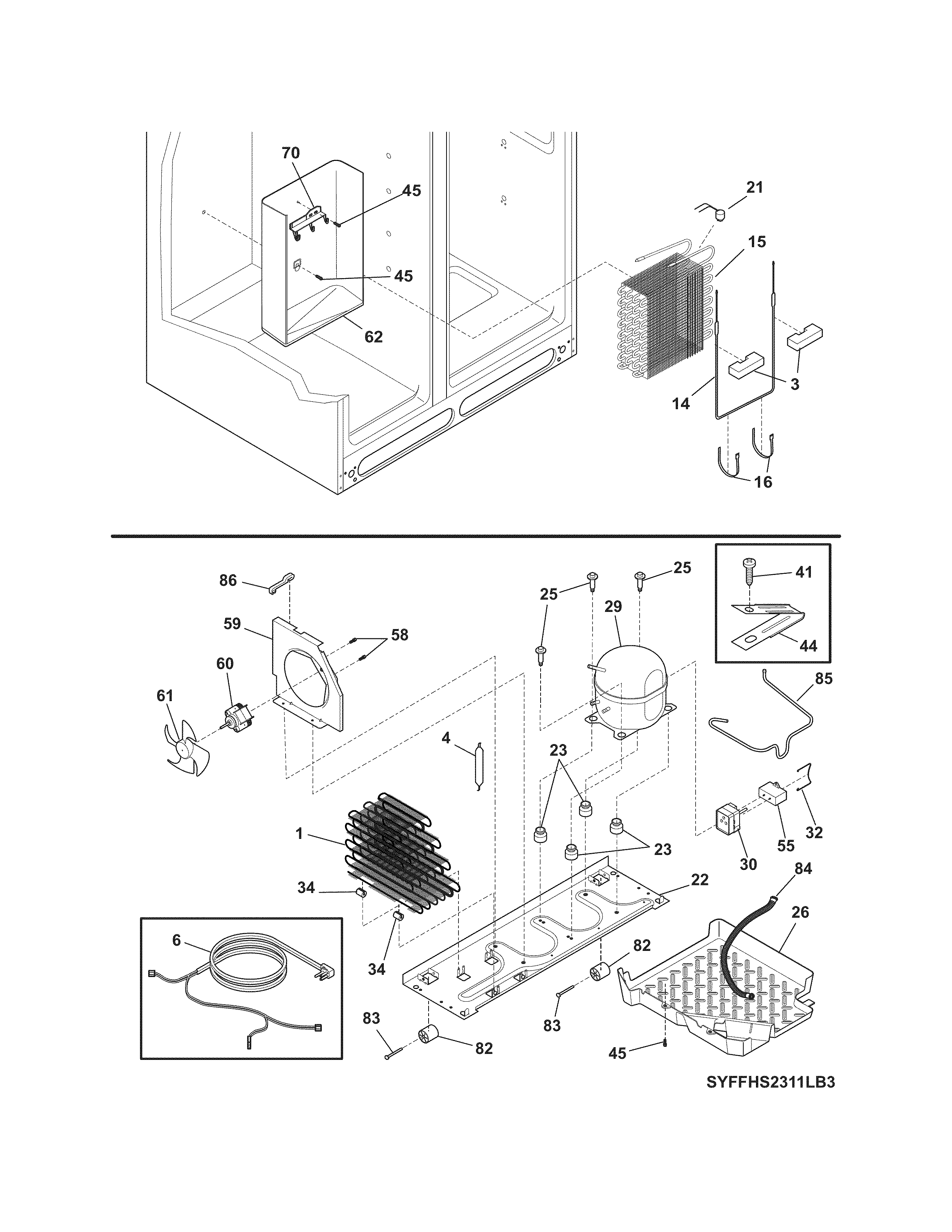 Frigidaire FFHS2311LWJA system diagram