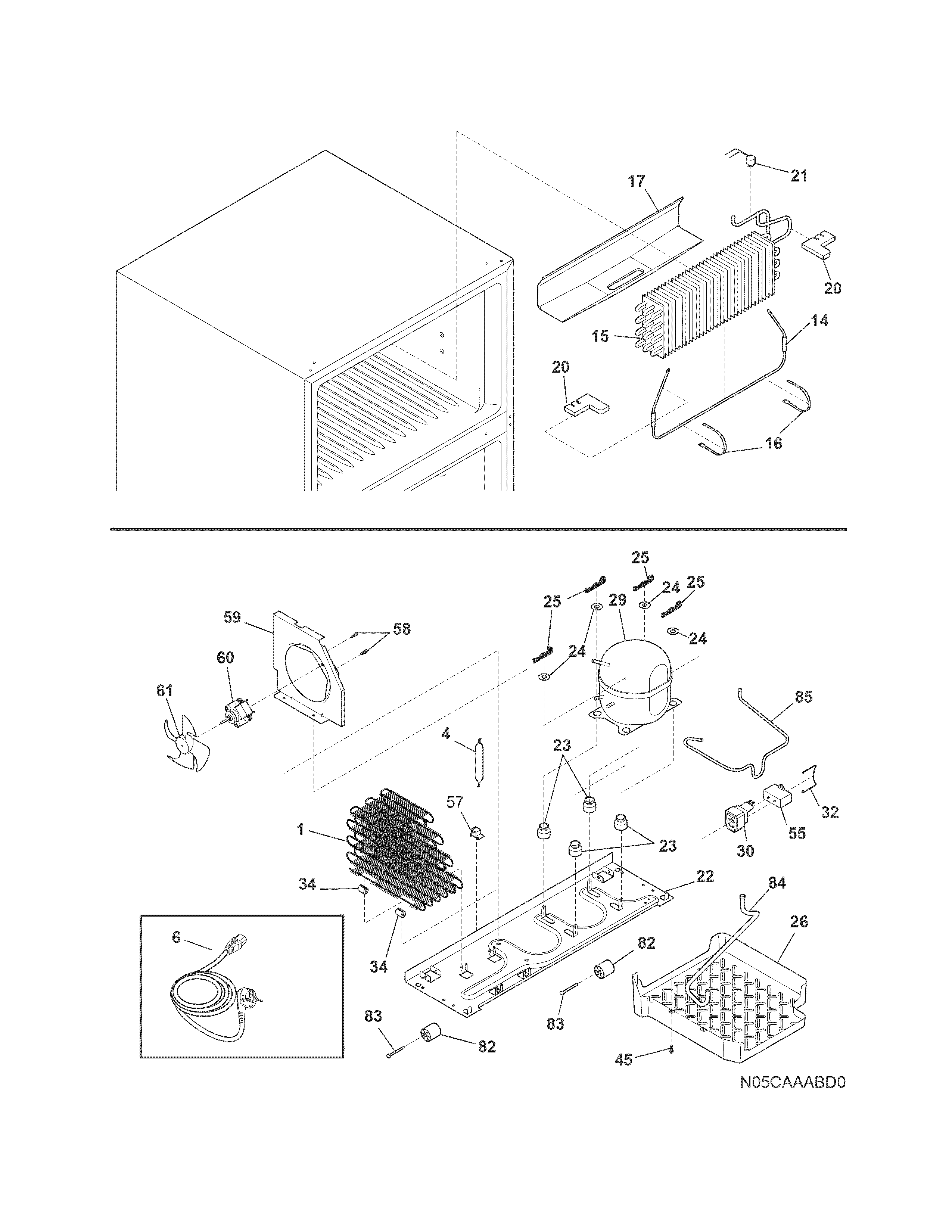 Universal/Multiflex (Frigidaire) MRTG18V5PW2 system diagram