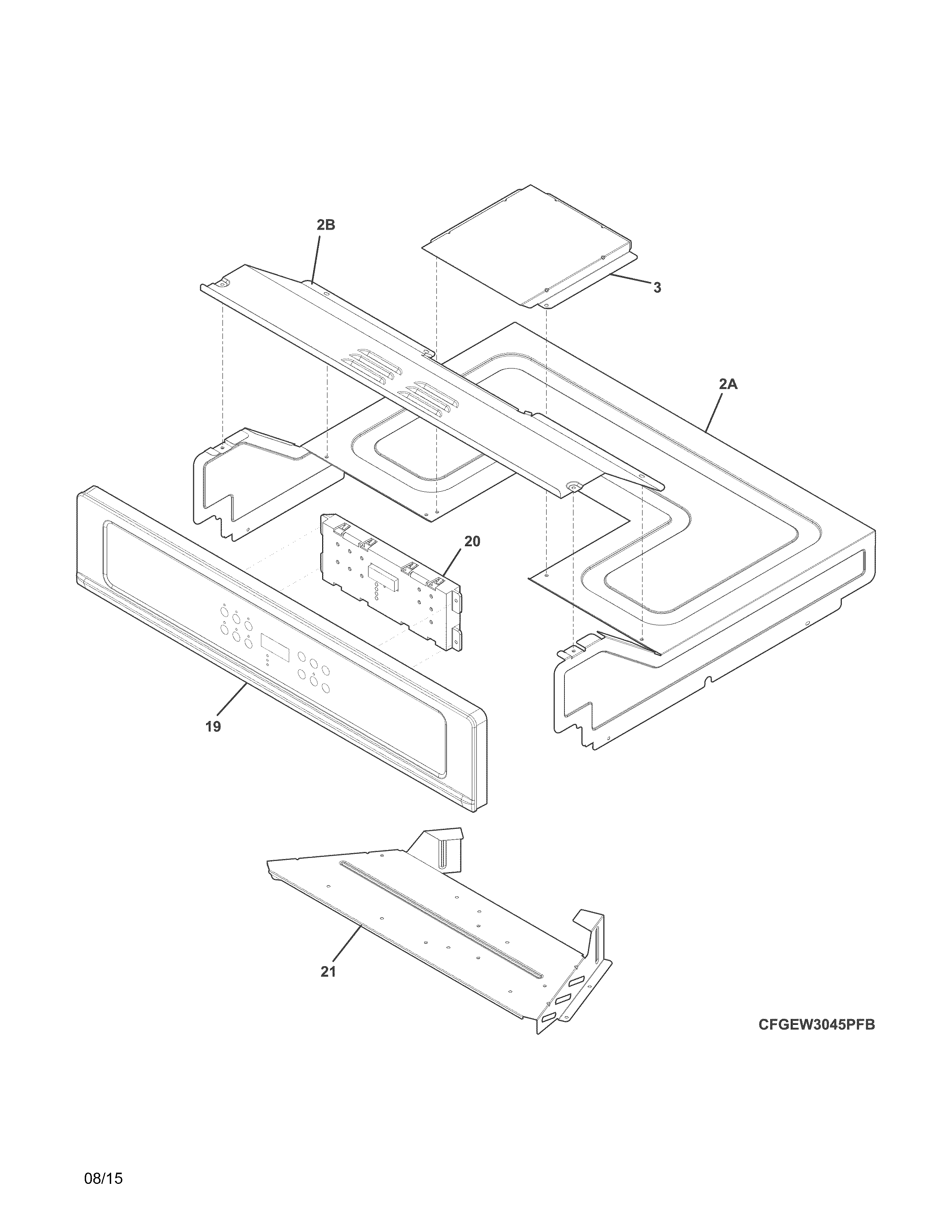 Frigidaire FGEW3045PFC control panel diagram
