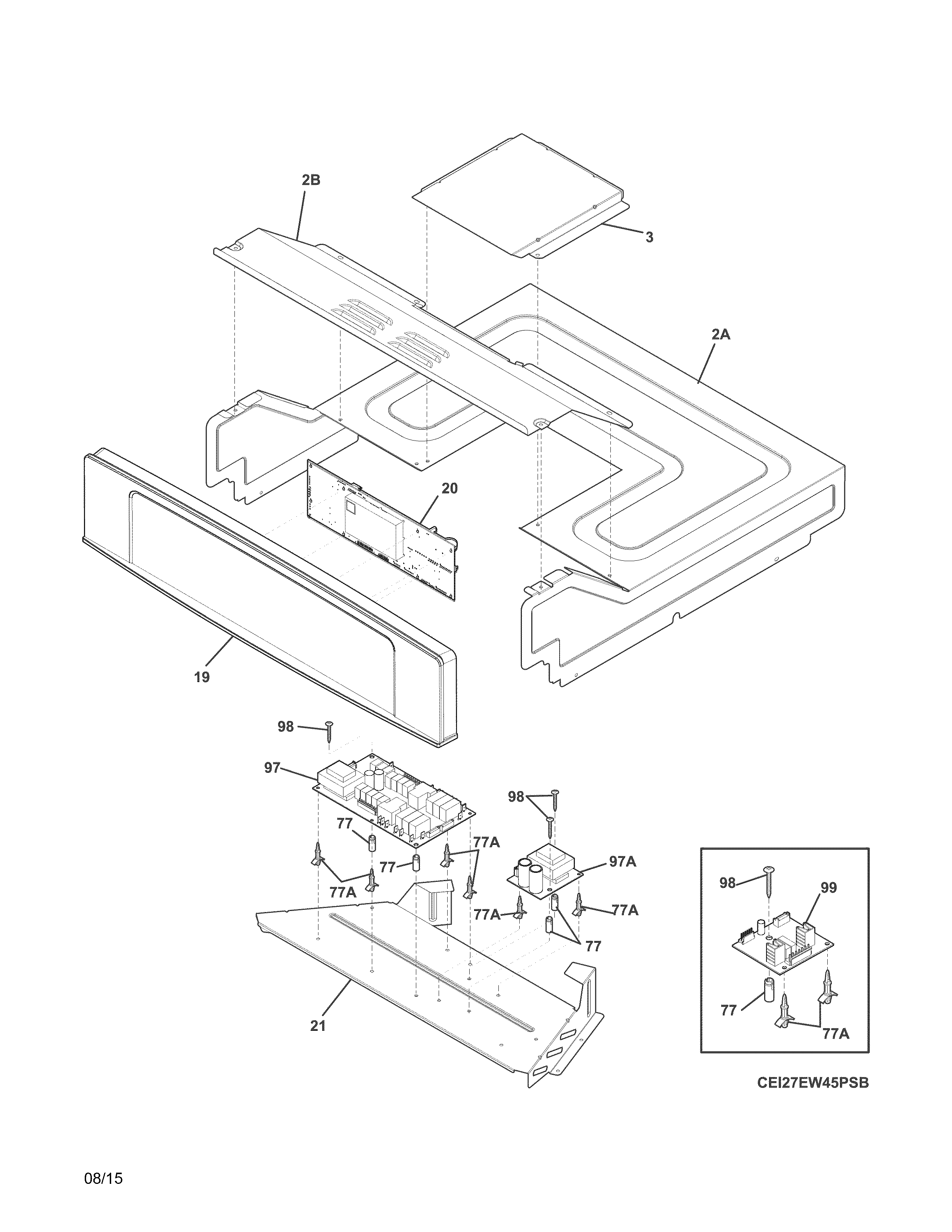 Electrolux EI27EW45PSC control panel diagram