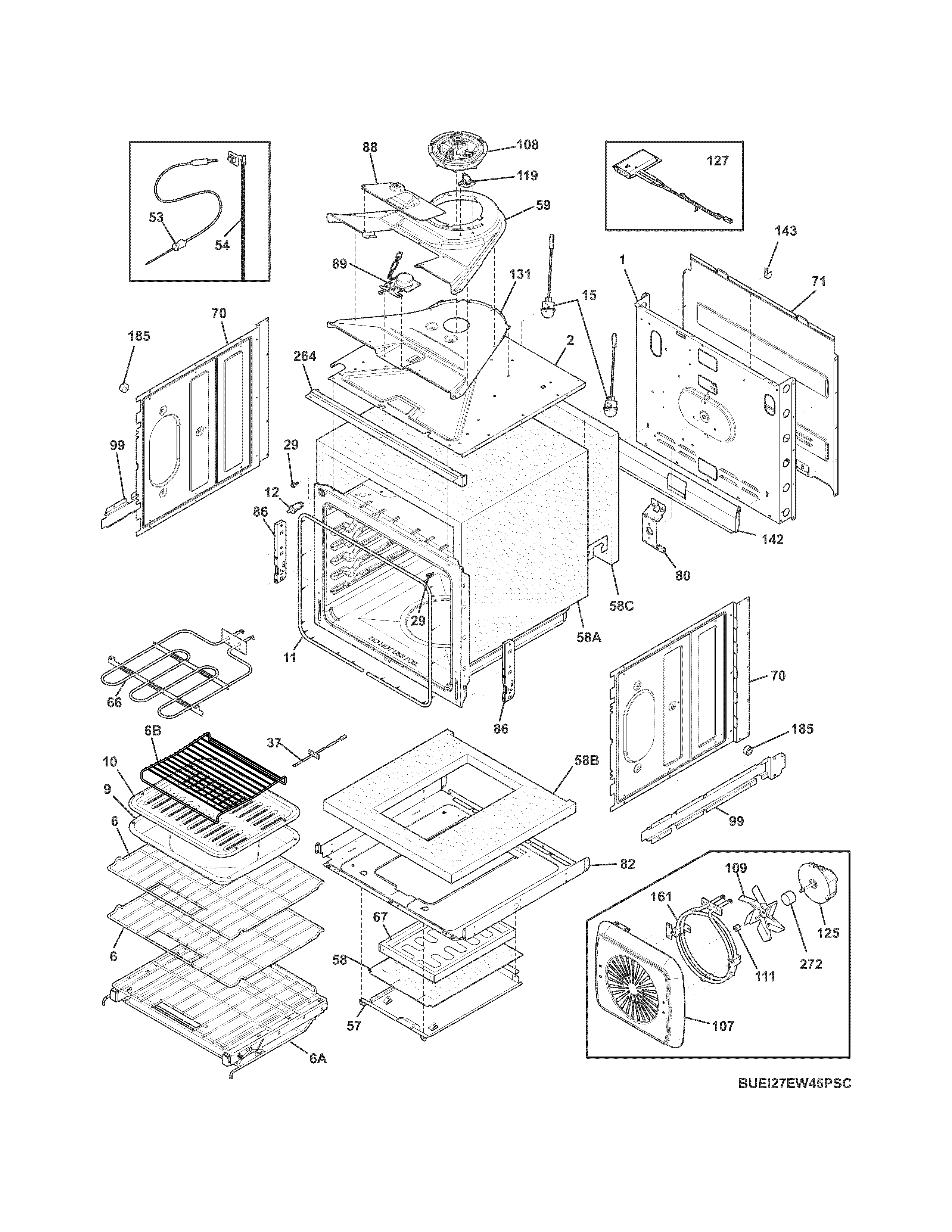 Electrolux EI27EW45PSC upper oven diagram