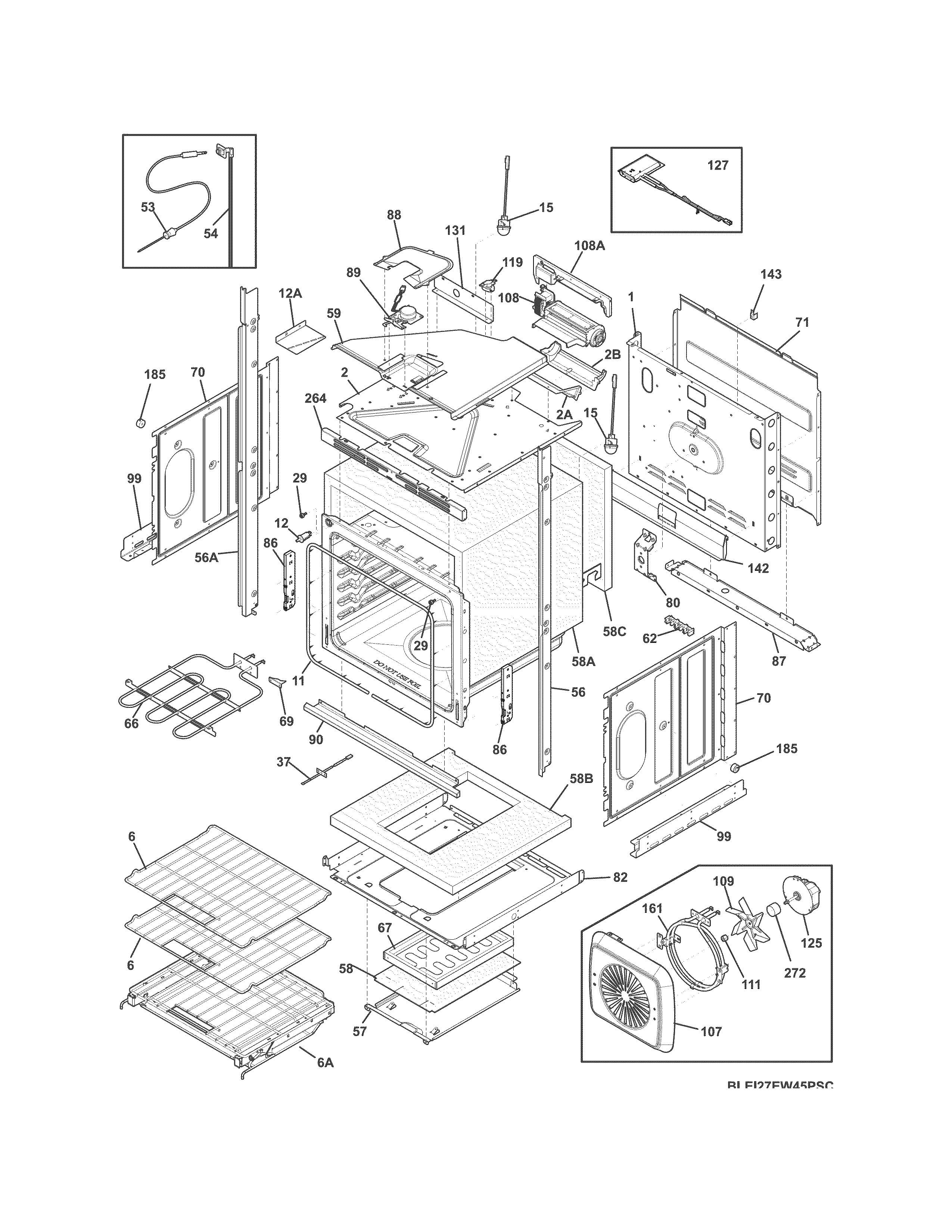 Electrolux EI27EW45PSC lower oven diagram